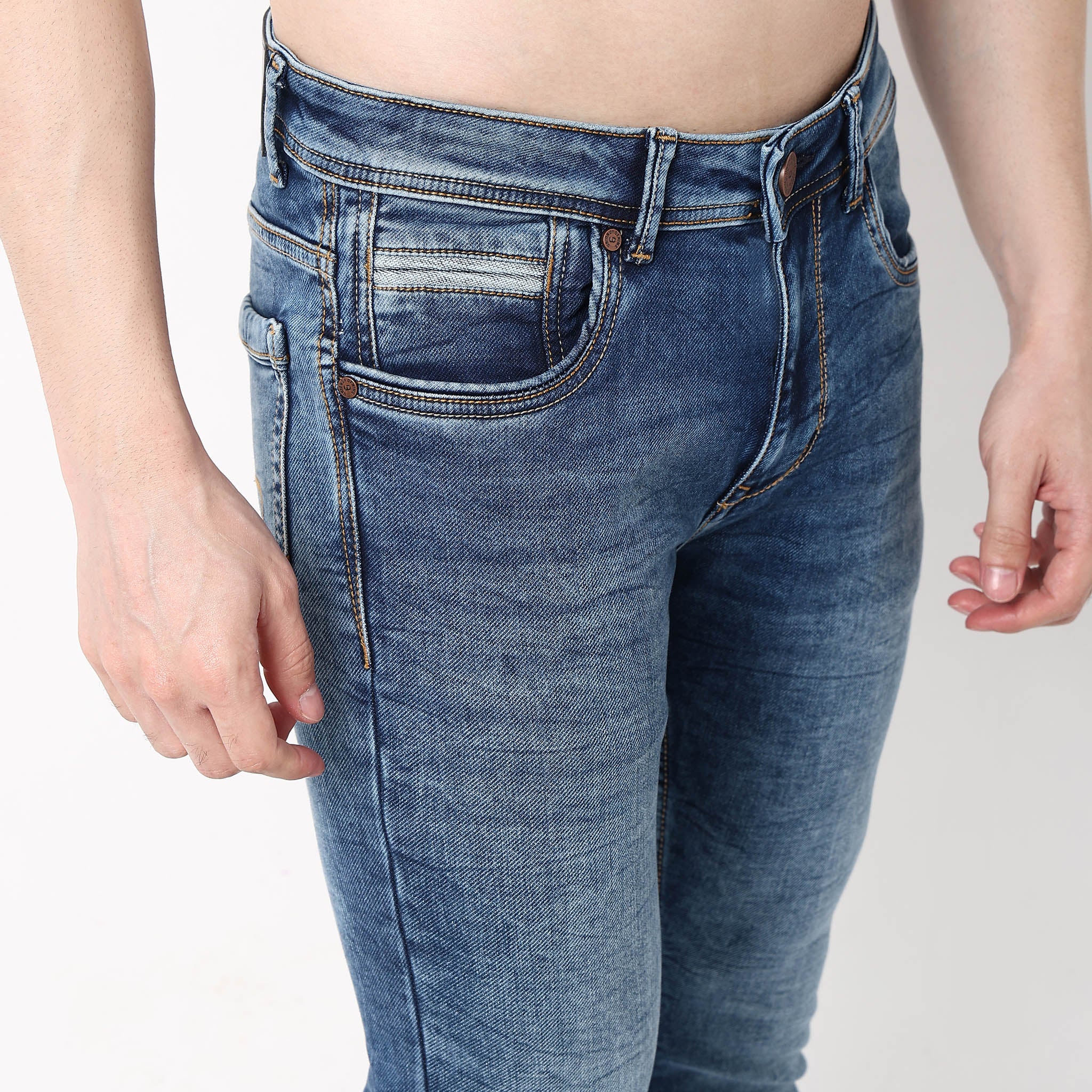 Slim Fit Vintage Wash Jeans - Image 5