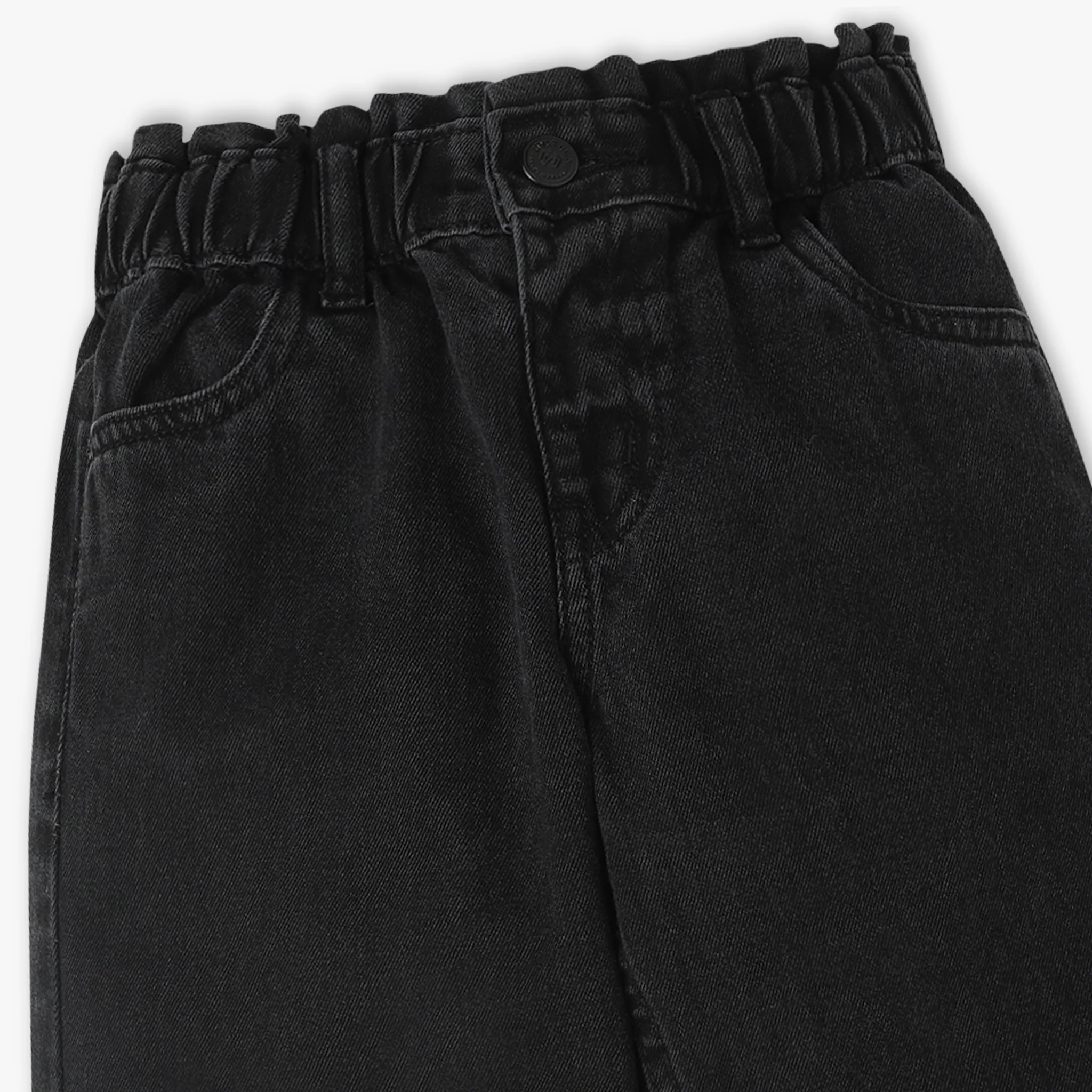 Classic Girls Mid Wash Sloutch Fit Denim With All Round Elasticated Waistband - Image 6