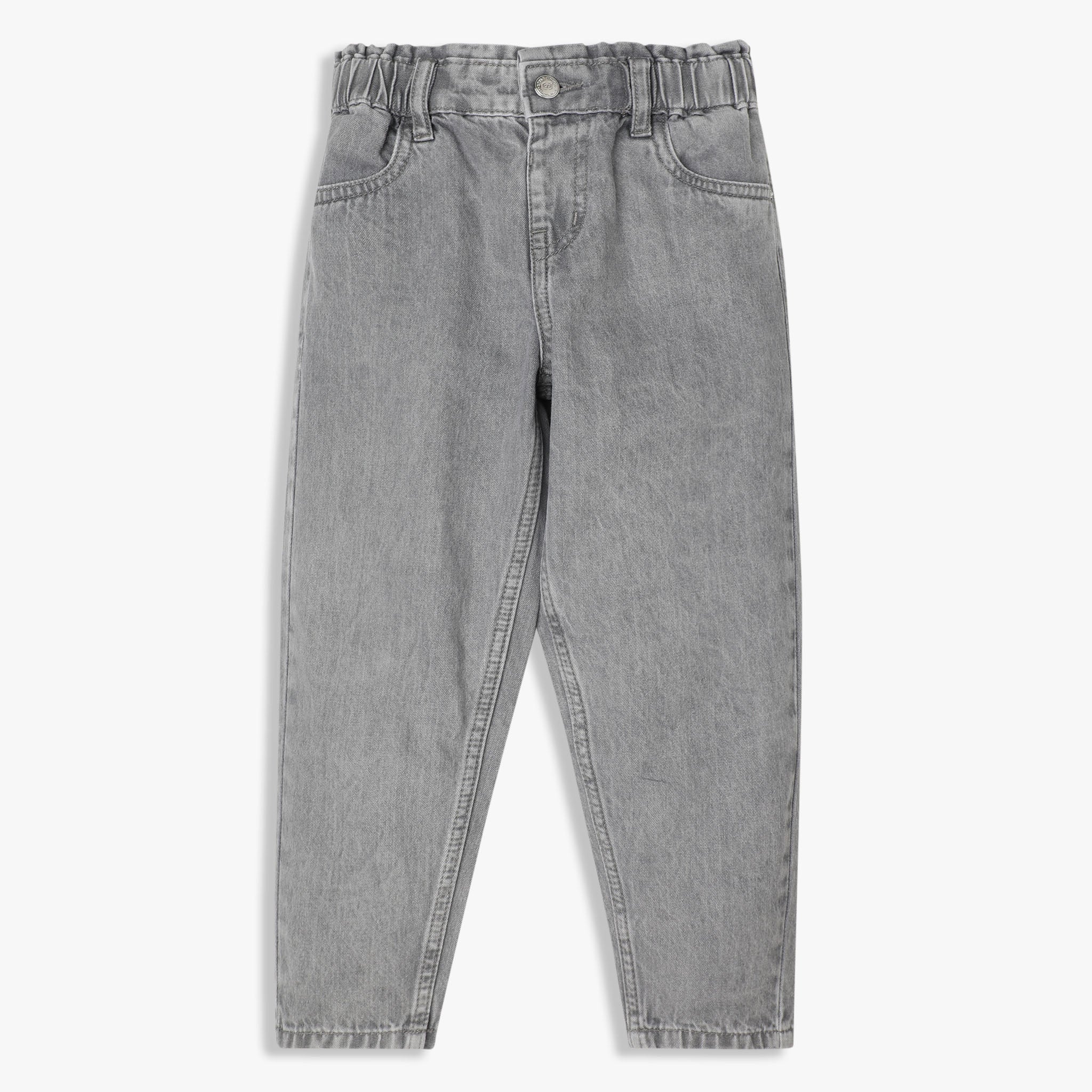Classic Girls Mid Wash Sloutch Fit Denim With All Round Elasticated Waistband - Image 7