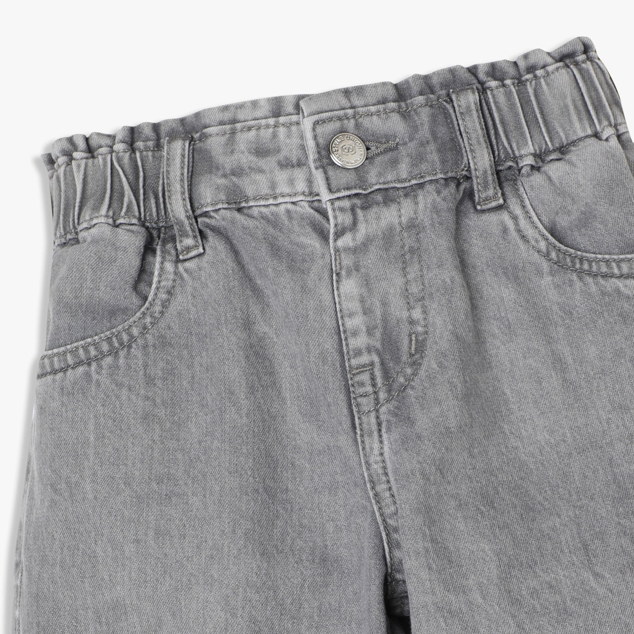 Classic Girls Mid Wash Sloutch Fit Denim With All Round Elasticated Waistband - Image 9