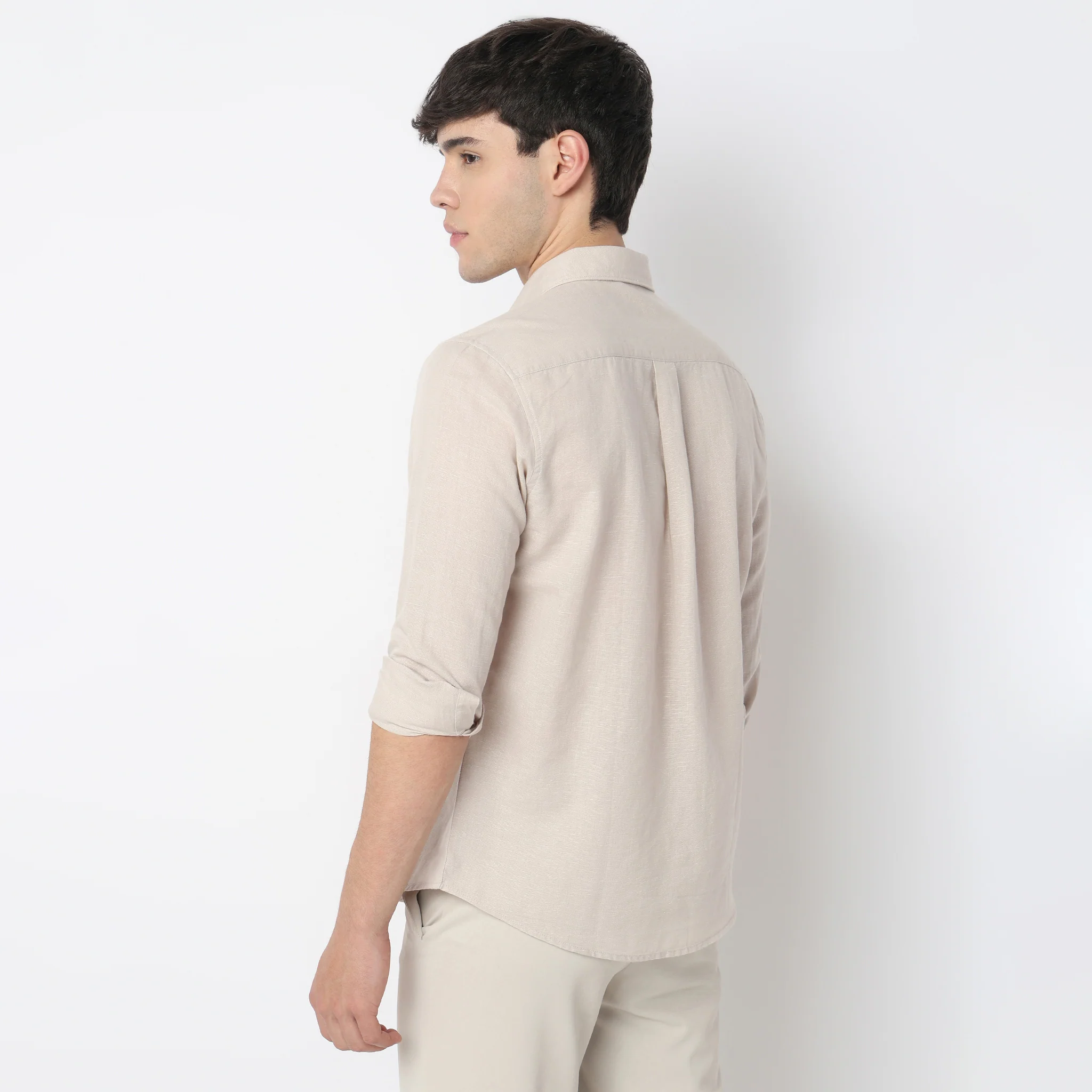 LininįµĖ£ - Linen Enriched Fine Natural Blend Shirts Solid Full Sleeve Shirts - Image 13