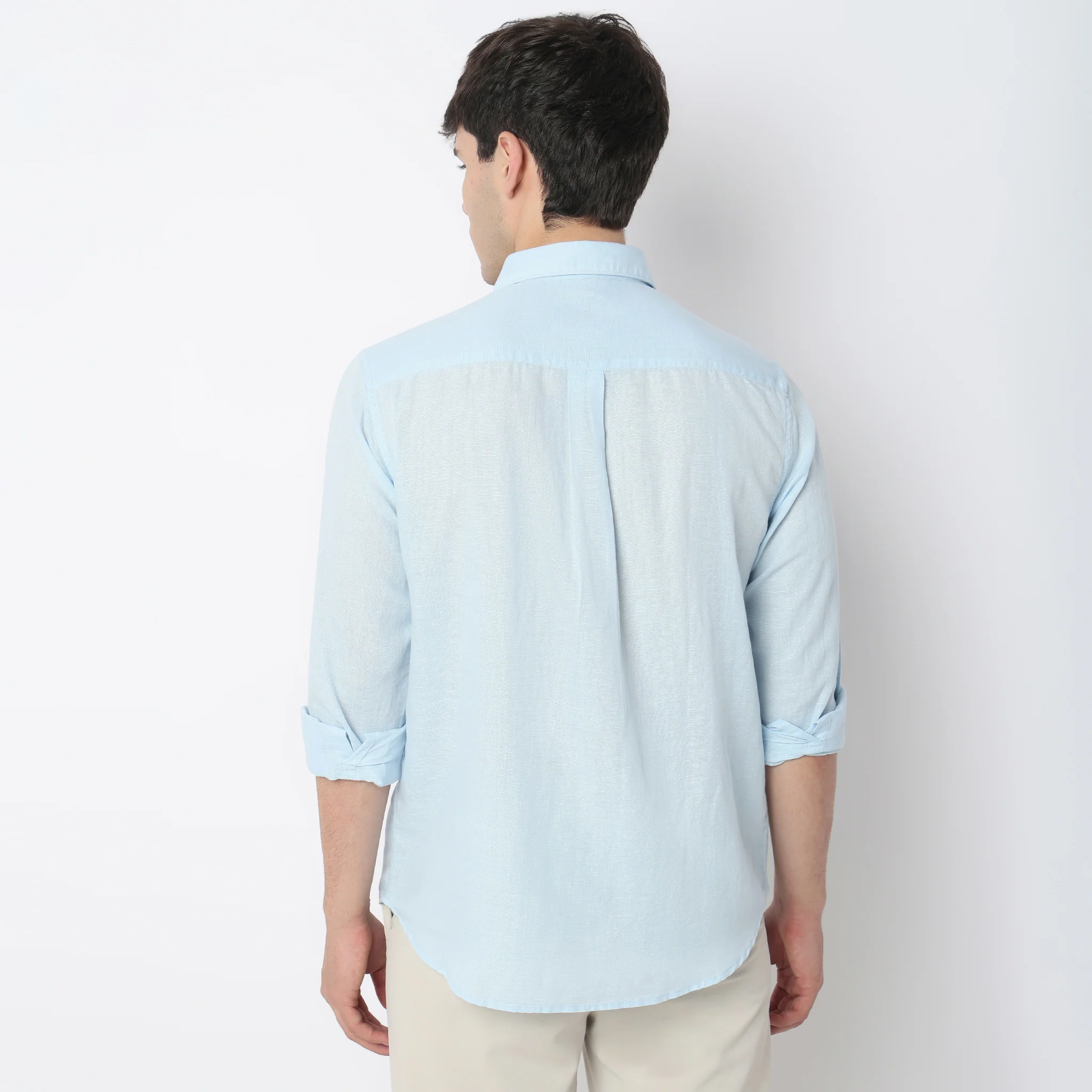 LininįµĖ£ - Linen Enriched Fine Natural Blend Shirts Solid Full Sleeve Shirts - Image 3
