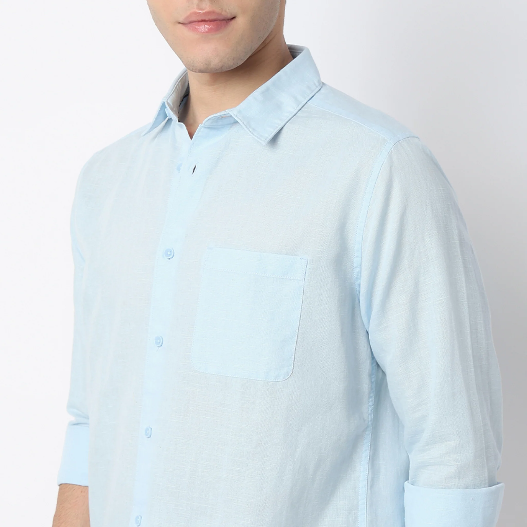 LininįµĖ£ - Linen Enriched Fine Natural Blend Shirts Solid Full Sleeve Shirts - Image 4