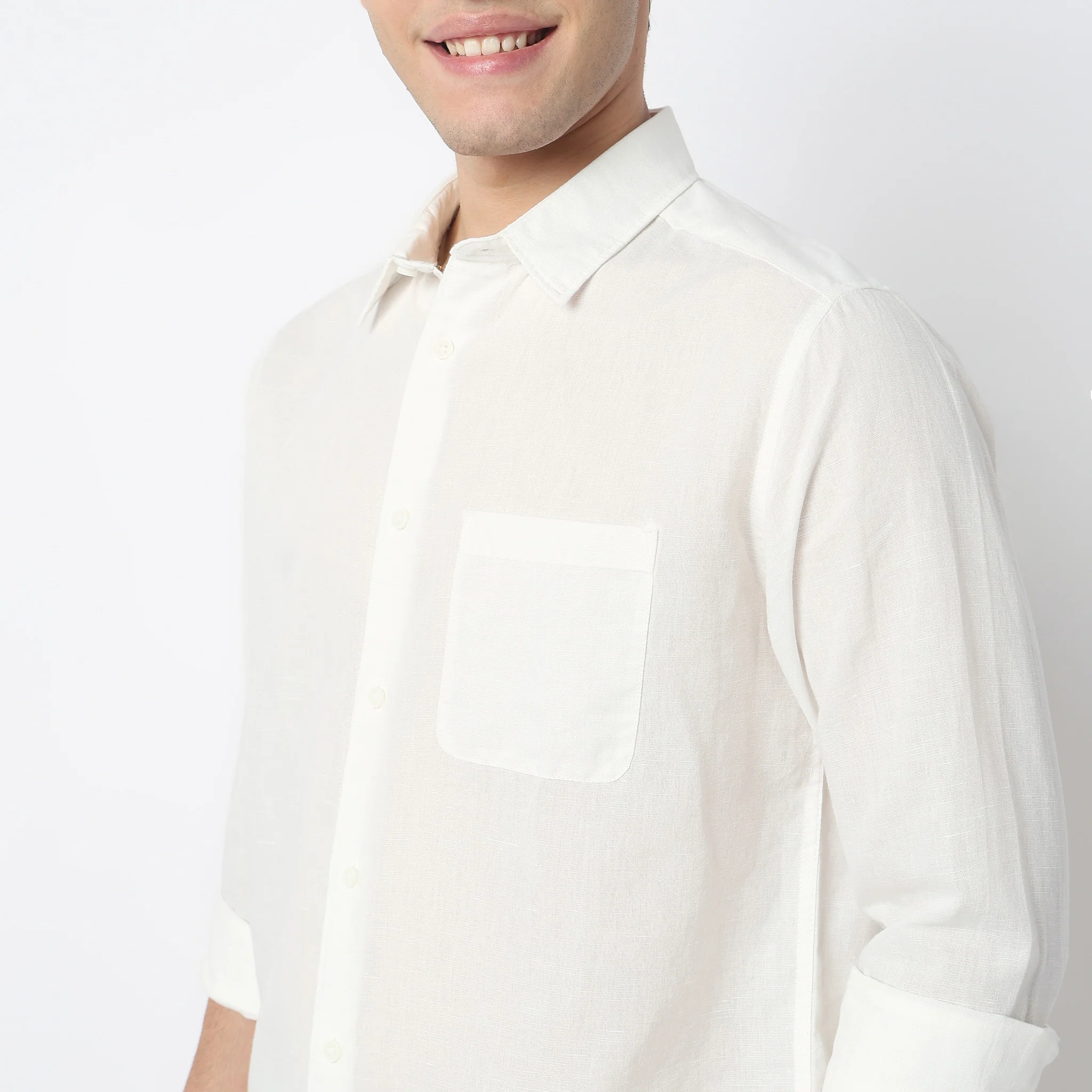 LininįµĖ£ - Linen Enriched Fine Natural Blend Shirts Solid Full Sleeve Shirts - Image 9