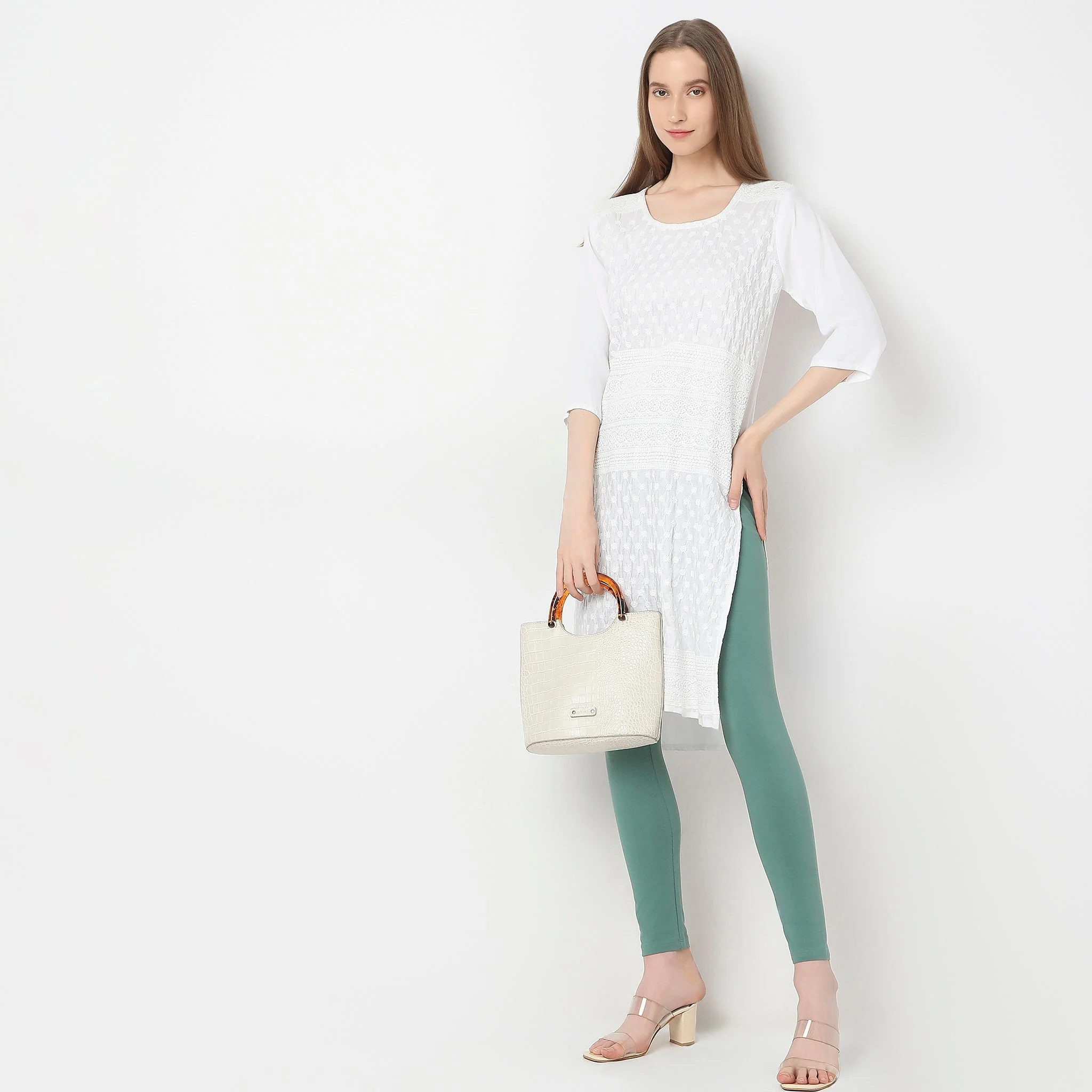 Ankle Length Slim Fit Leggings - Image 26