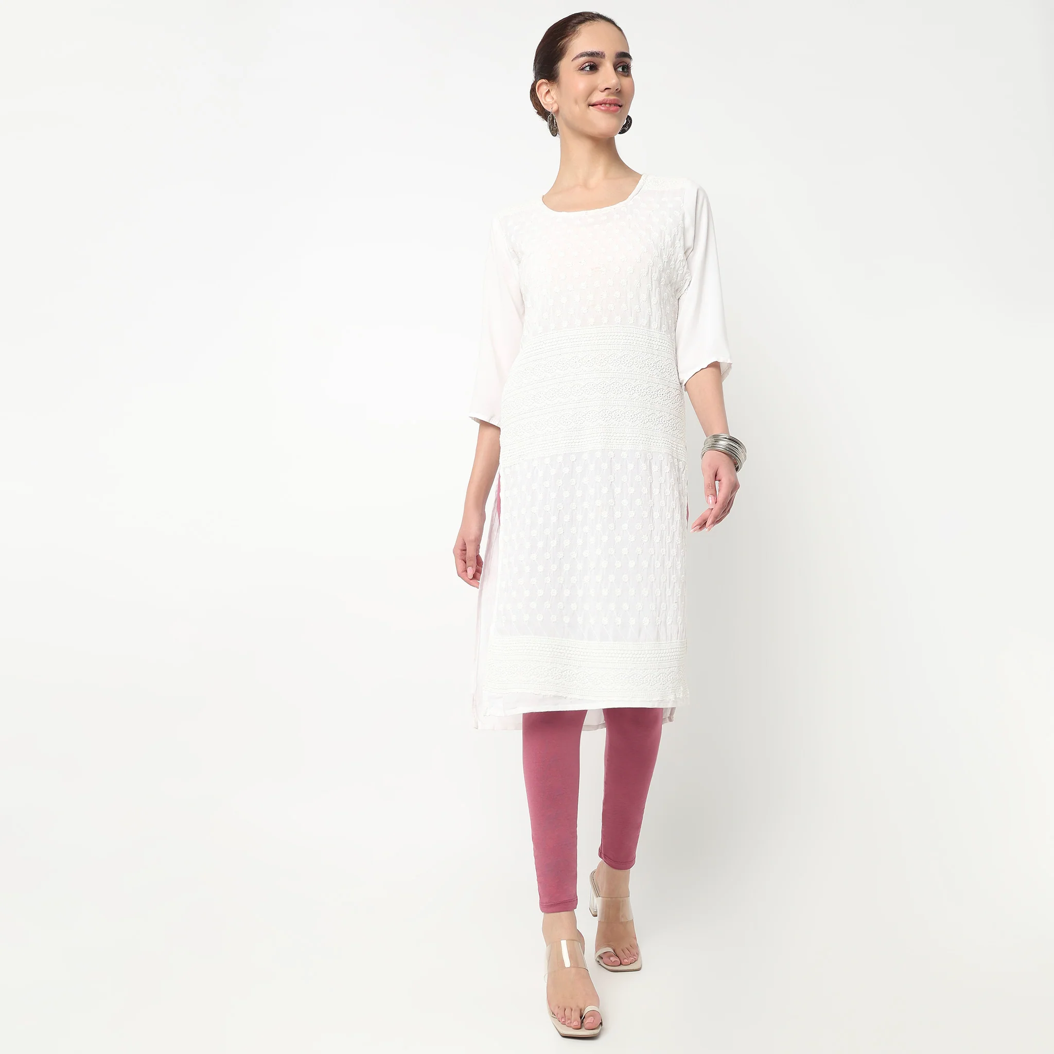 Ankle Length Slim Fit Leggings - Image 51