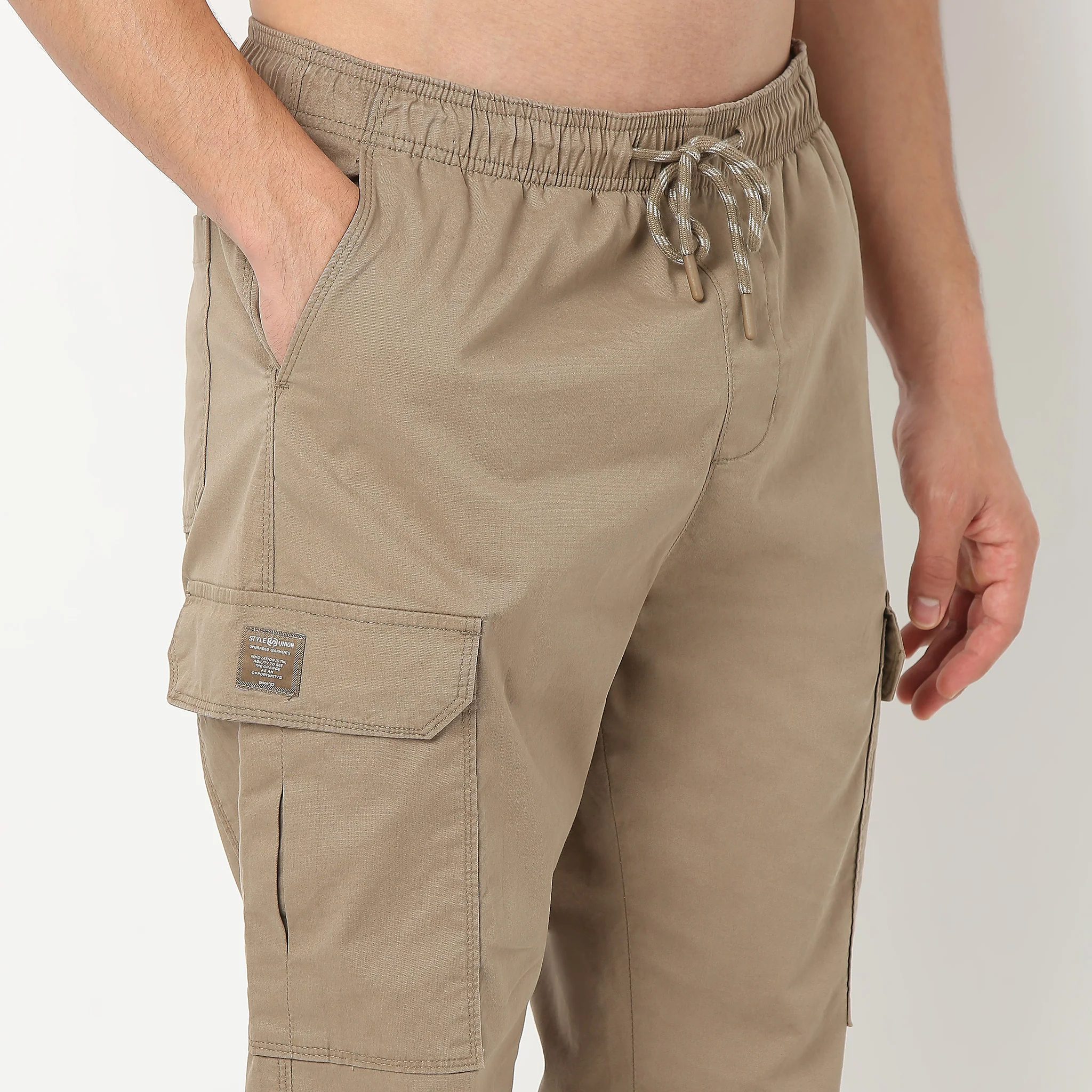 Regular Fit Cotton Heavy Duty Cargo Pants With Utility Pockets - Image 14