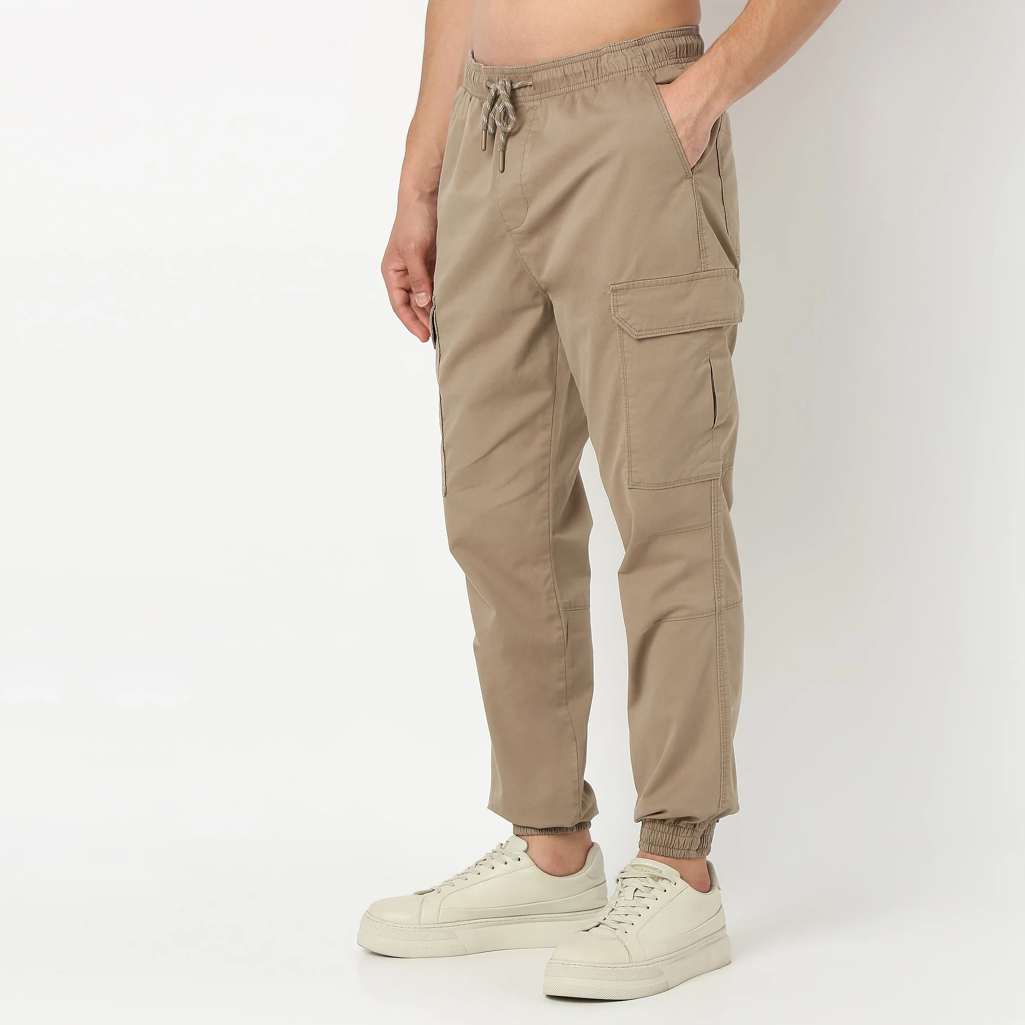 Regular Fit Cotton Heavy Duty Cargo Pants With Utility Pockets - Image 15