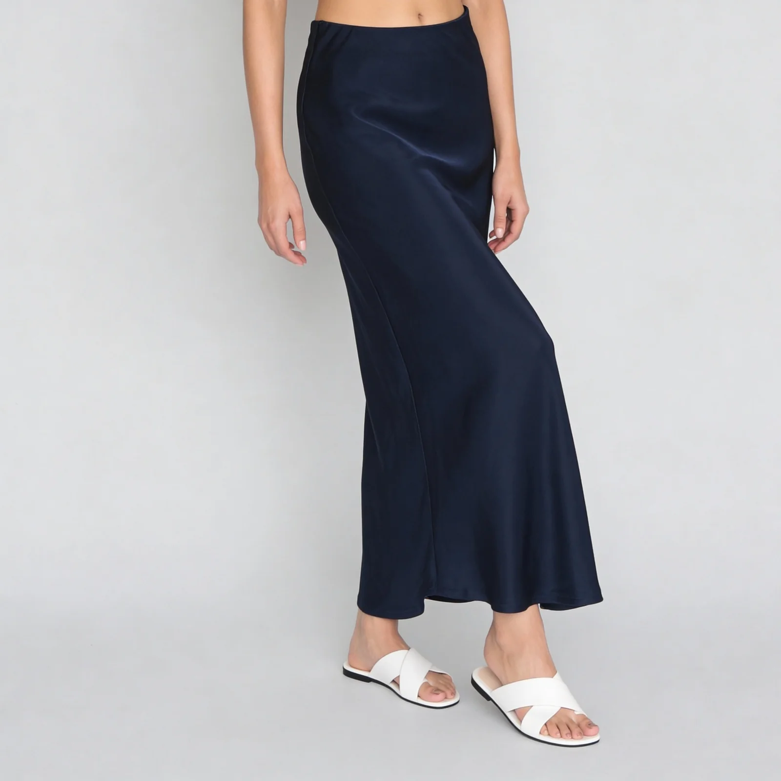Solid Ankle Length Flare Skirt - Image 2