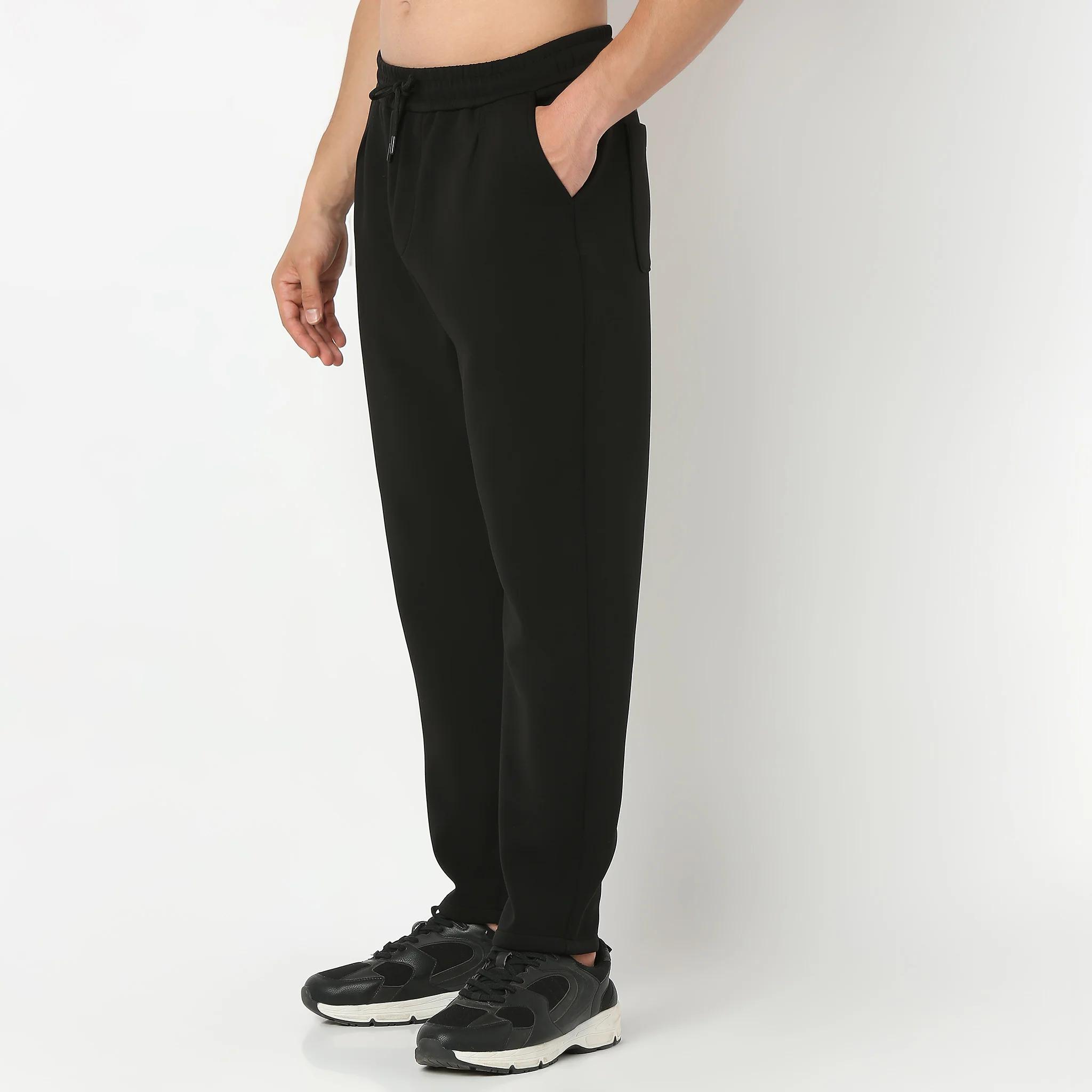 Downton Pants™ Solid Knitted Textured With Elasticated Waist - Relaxed Fit - Image 5
