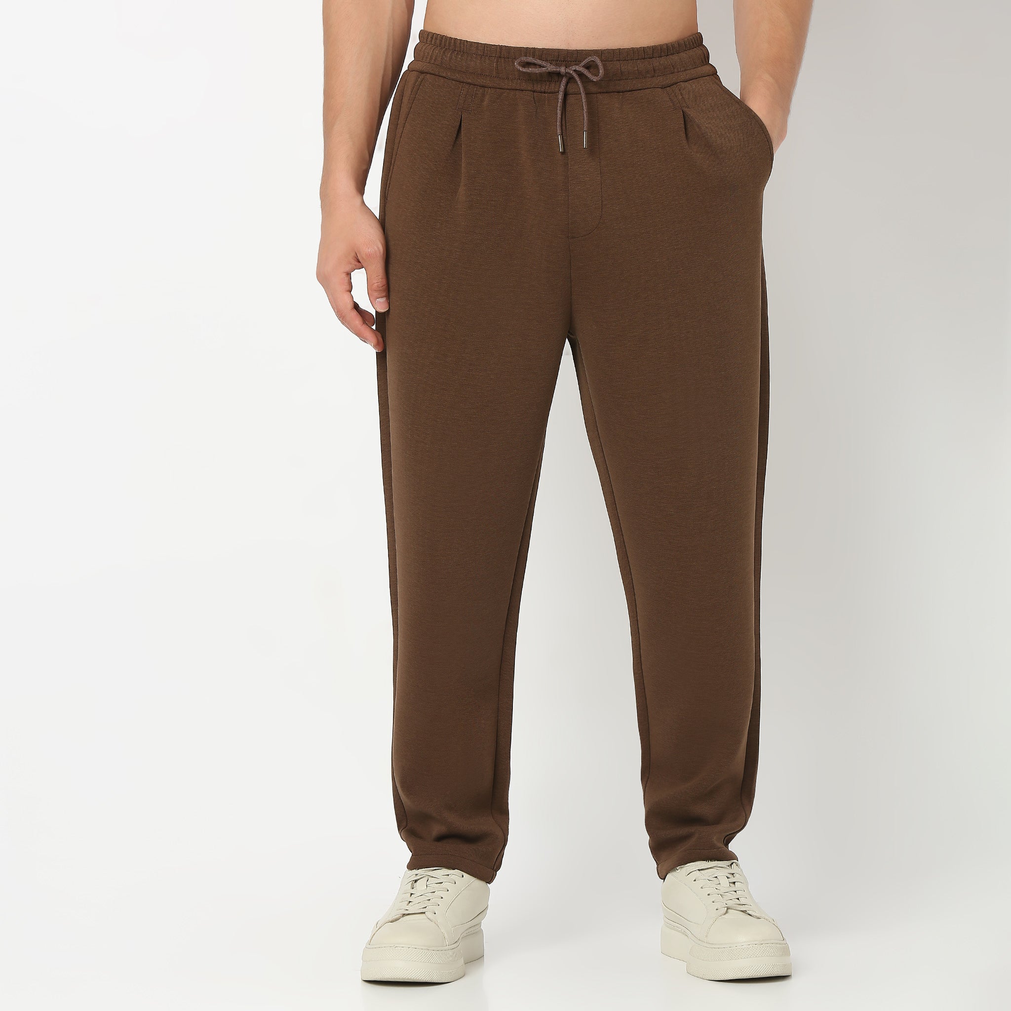 Downton Pants™ Solid Knitted Textured With Elasticated Waist - Relaxed Fit - Image 7