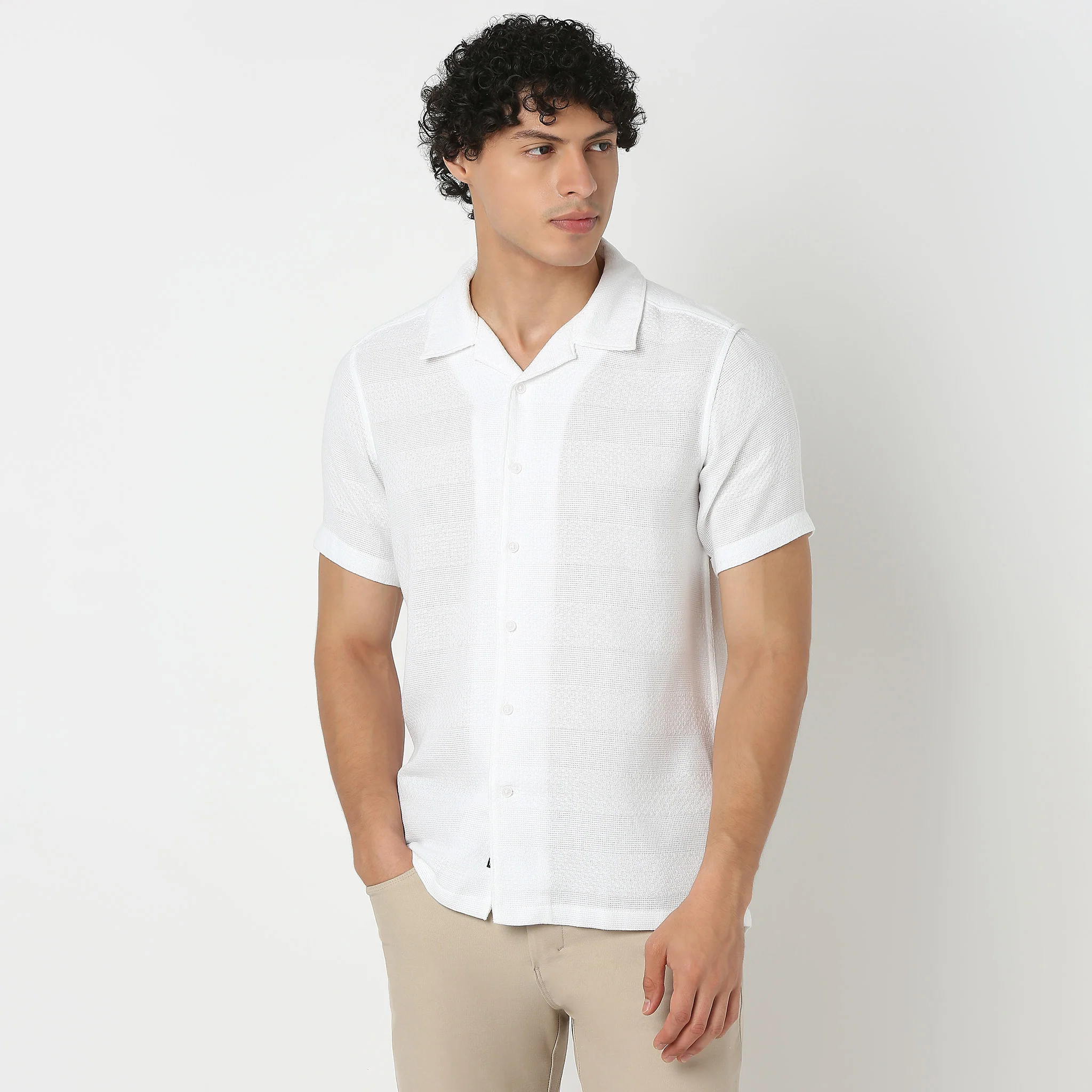 Camp Collar Half Sleeve Structured Bae Shirt - Image 2