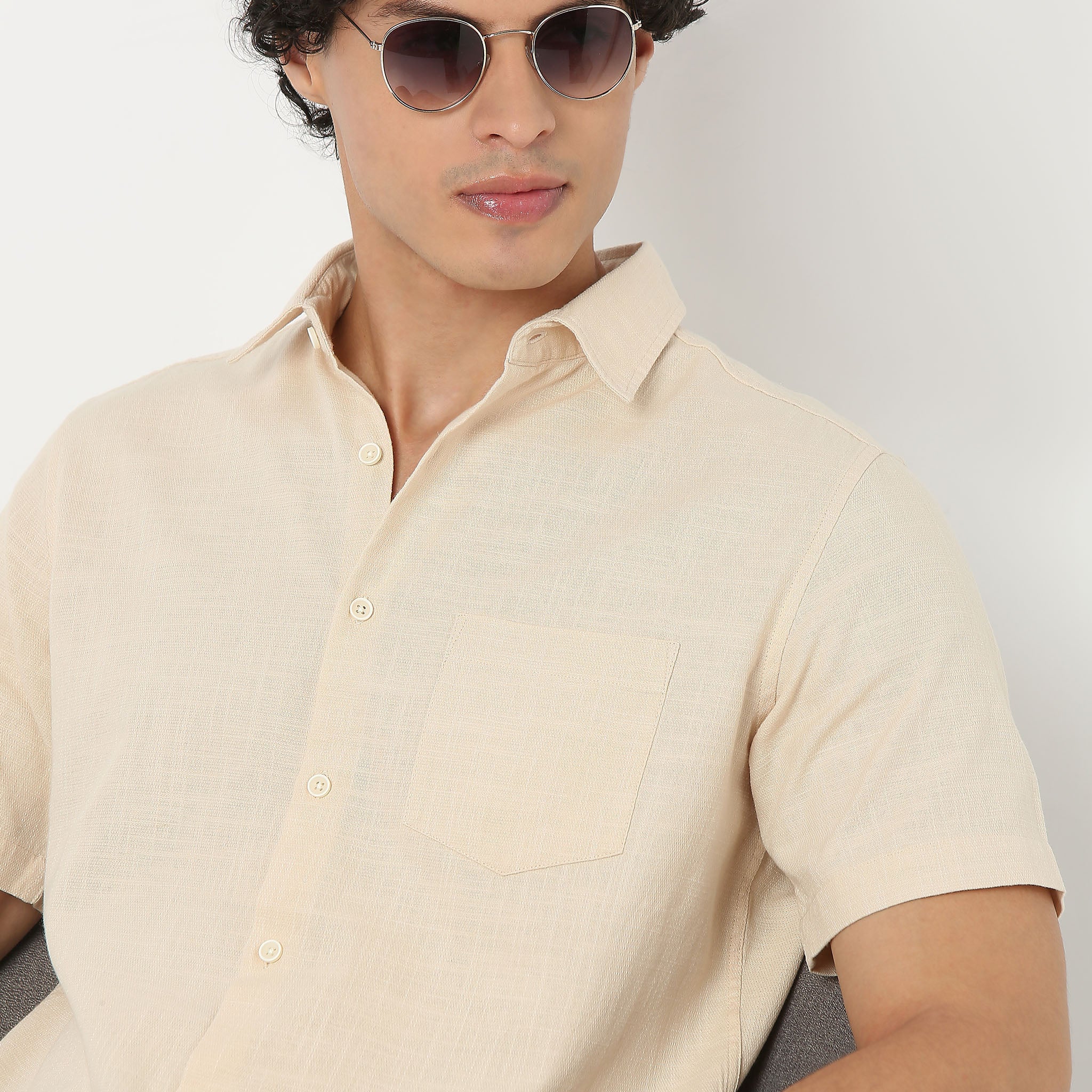 Shirt Collar Half Sleeve Solid Shirt - Image 4