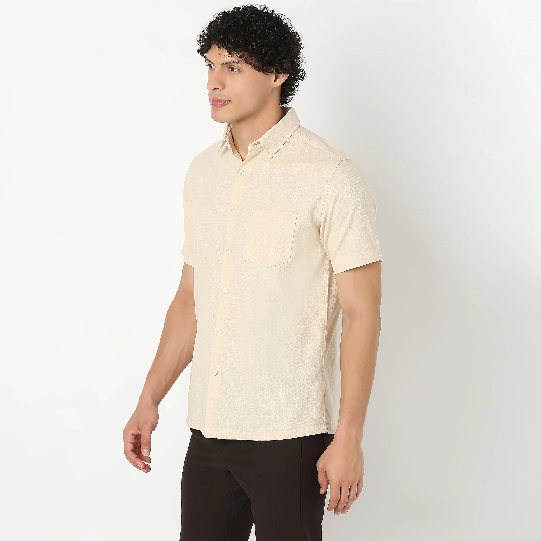 Shirt Collar Half Sleeve Solid Shirt - Image 5