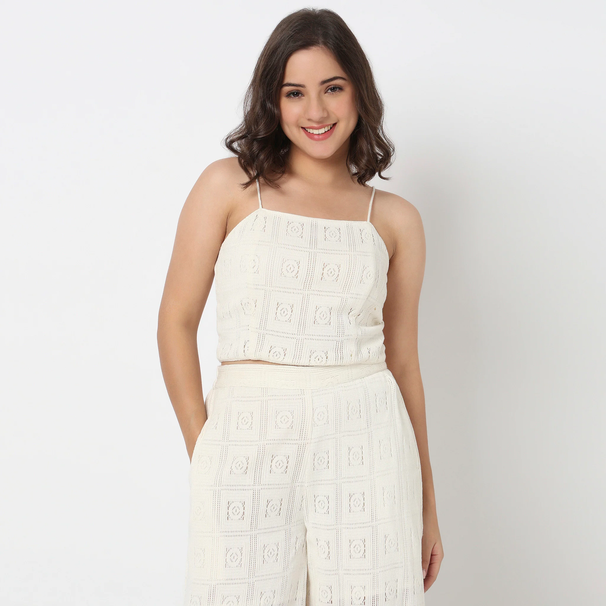 Solid Cropped Betty Crop Top - Image 2