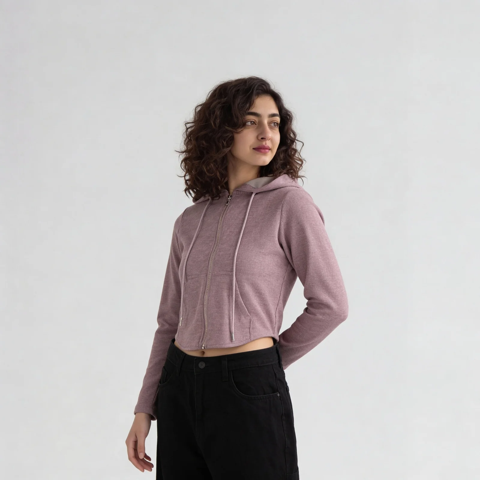 Solid Cropped Sweatshirt - Image 10