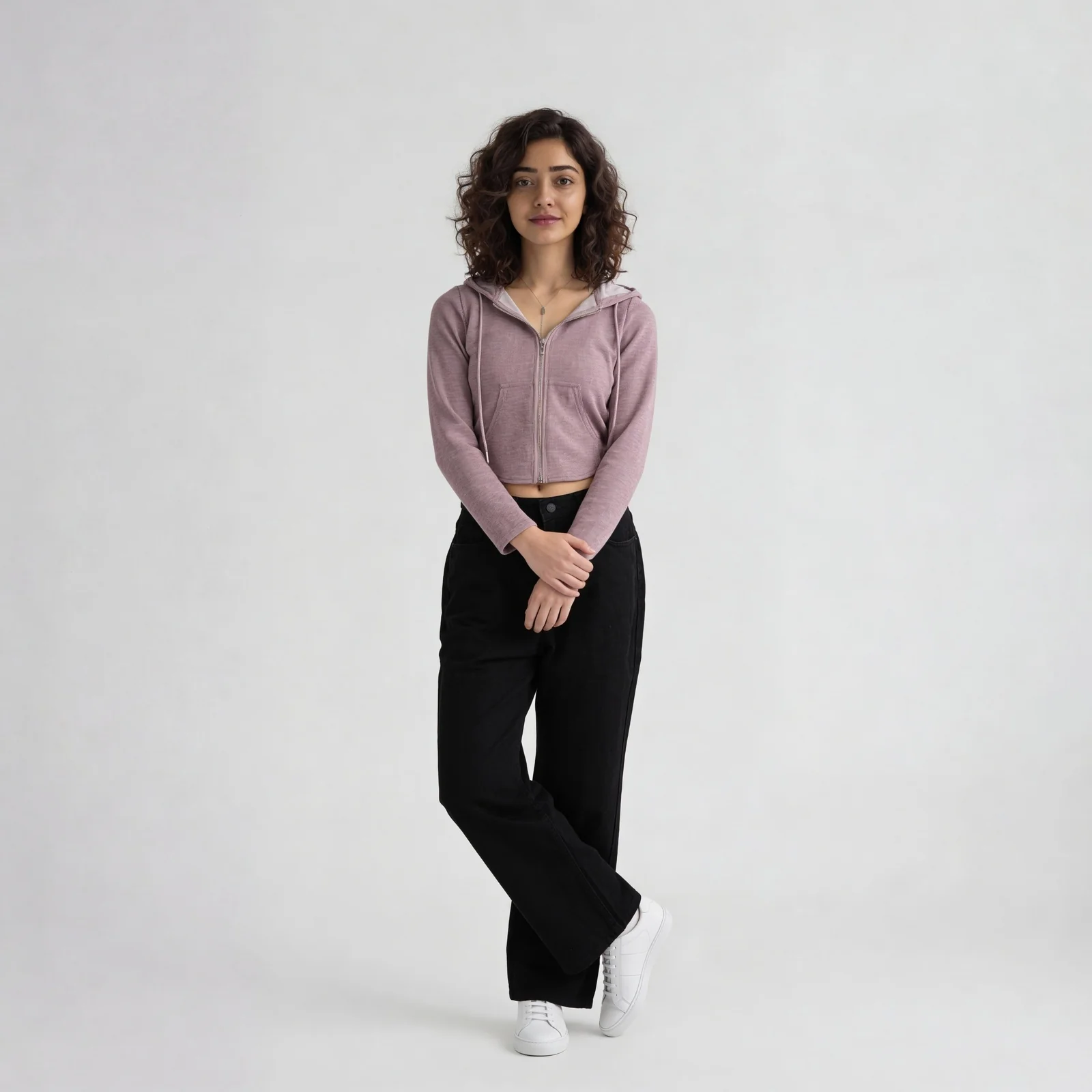 Solid Cropped Sweatshirt - Image 6