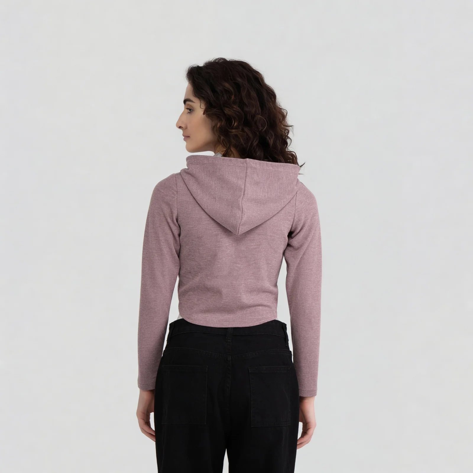 Solid Cropped Sweatshirt - Image 8