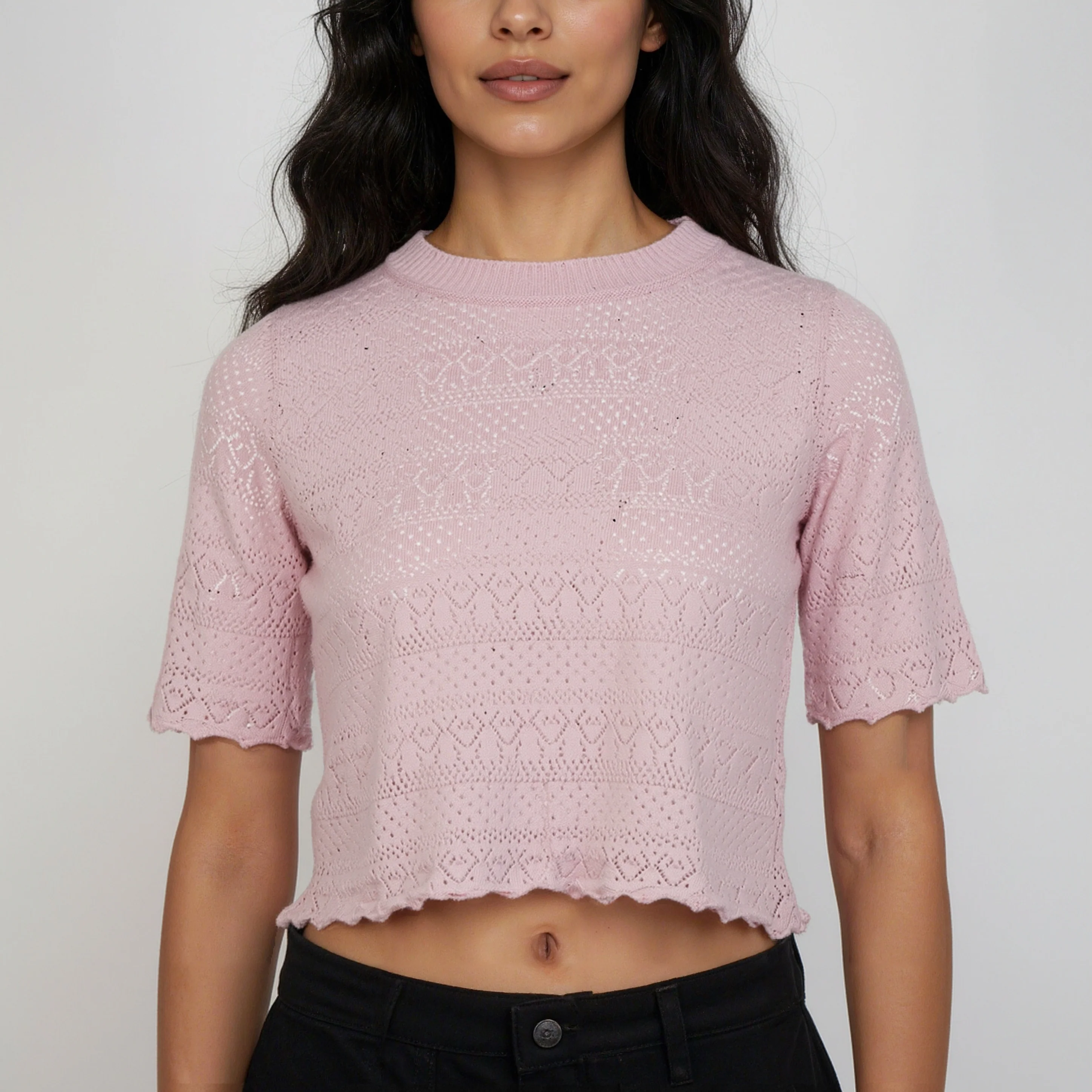 Solid Fashion Crop T-Shirt - Image 4