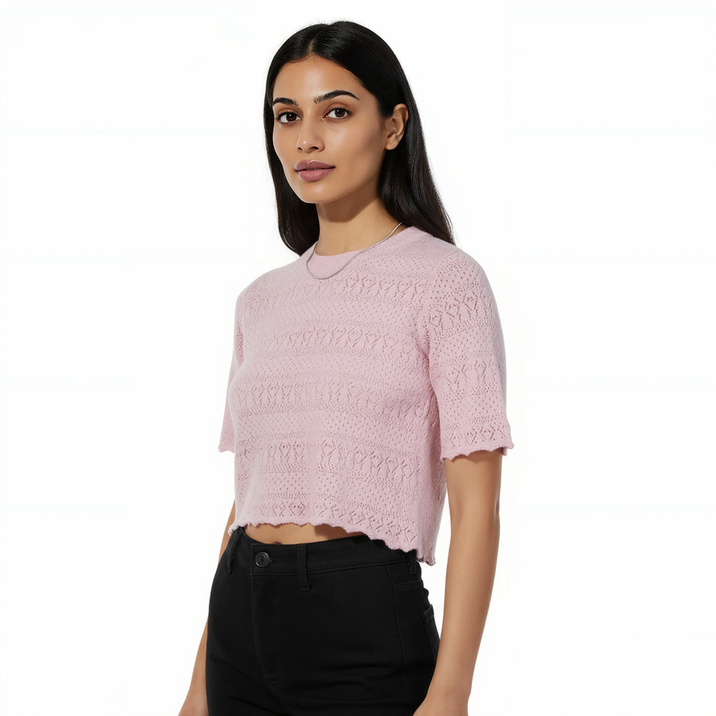 Solid Fashion Crop T-Shirt - Image 5