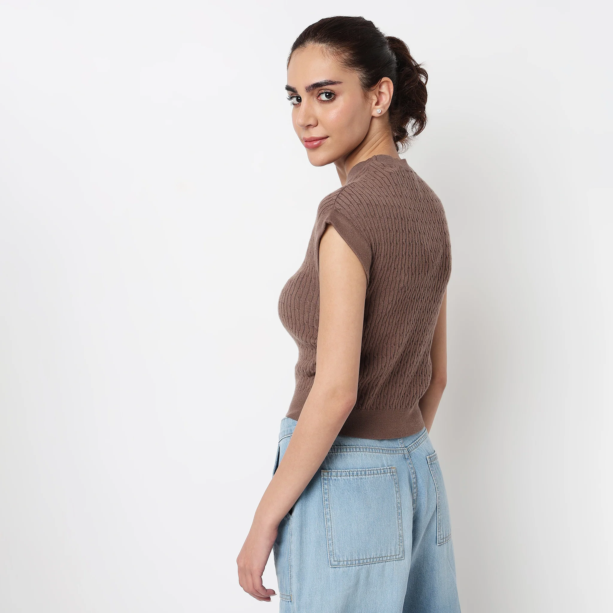 Solid Flat Knit Top - Image 3