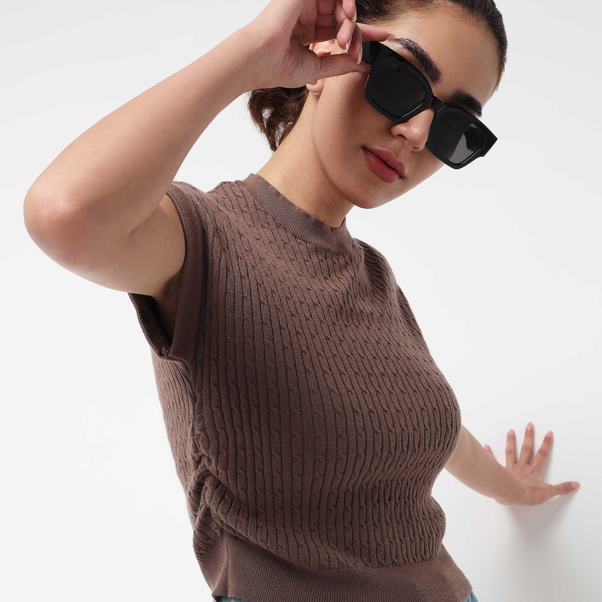 Solid Flat Knit Top - Image 4