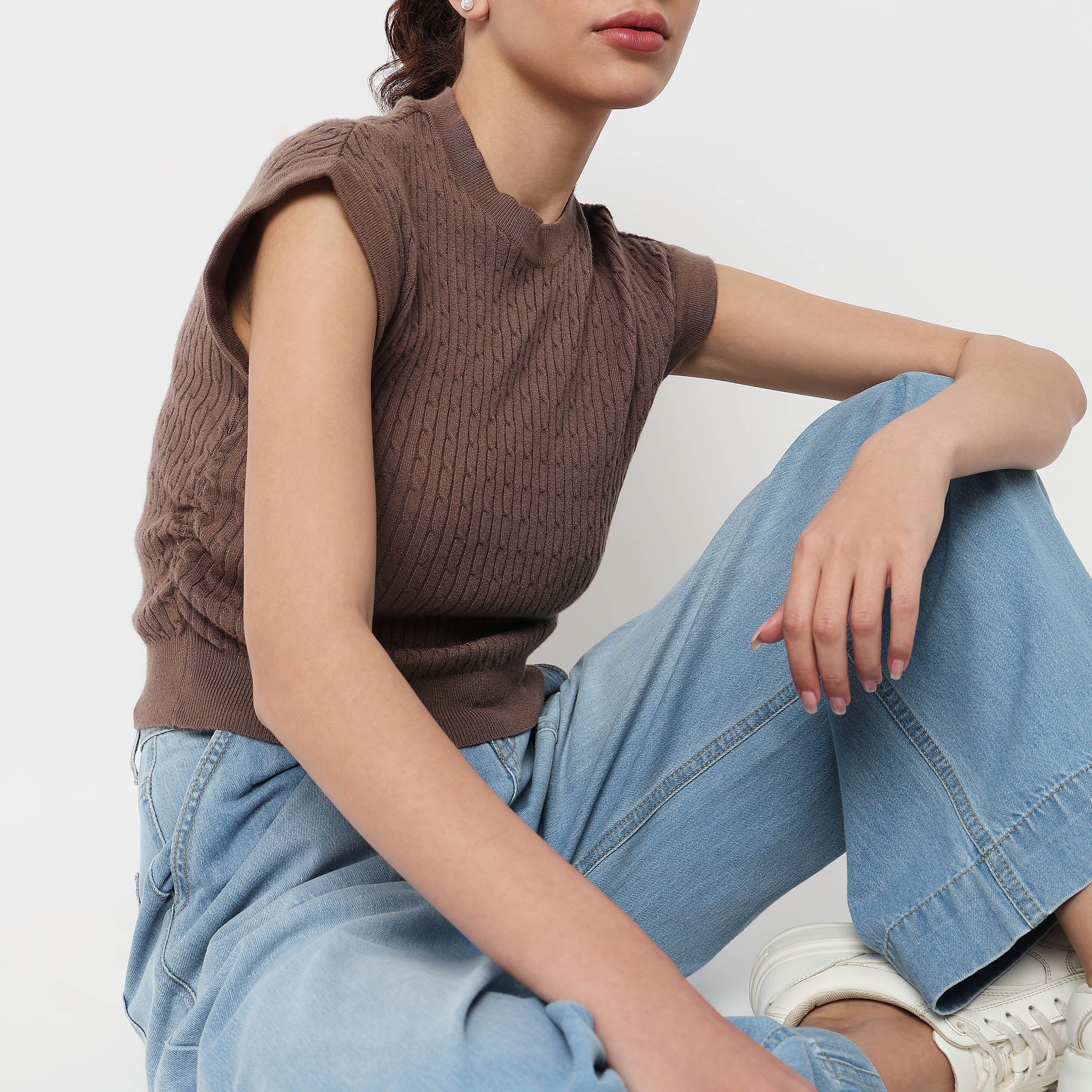 Solid Flat Knit Top - Image 5