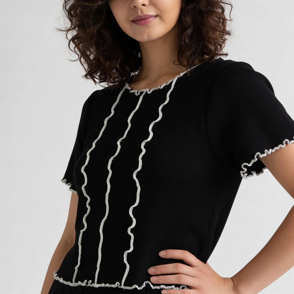 Solid Flatknit Crop Top - Image 4