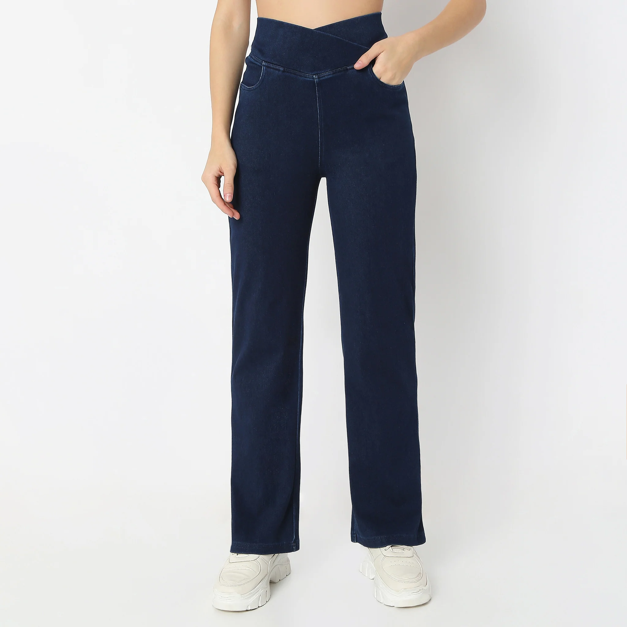 Solid Full-Length All-Day Comfort Boot Cut Jeans - Image 2