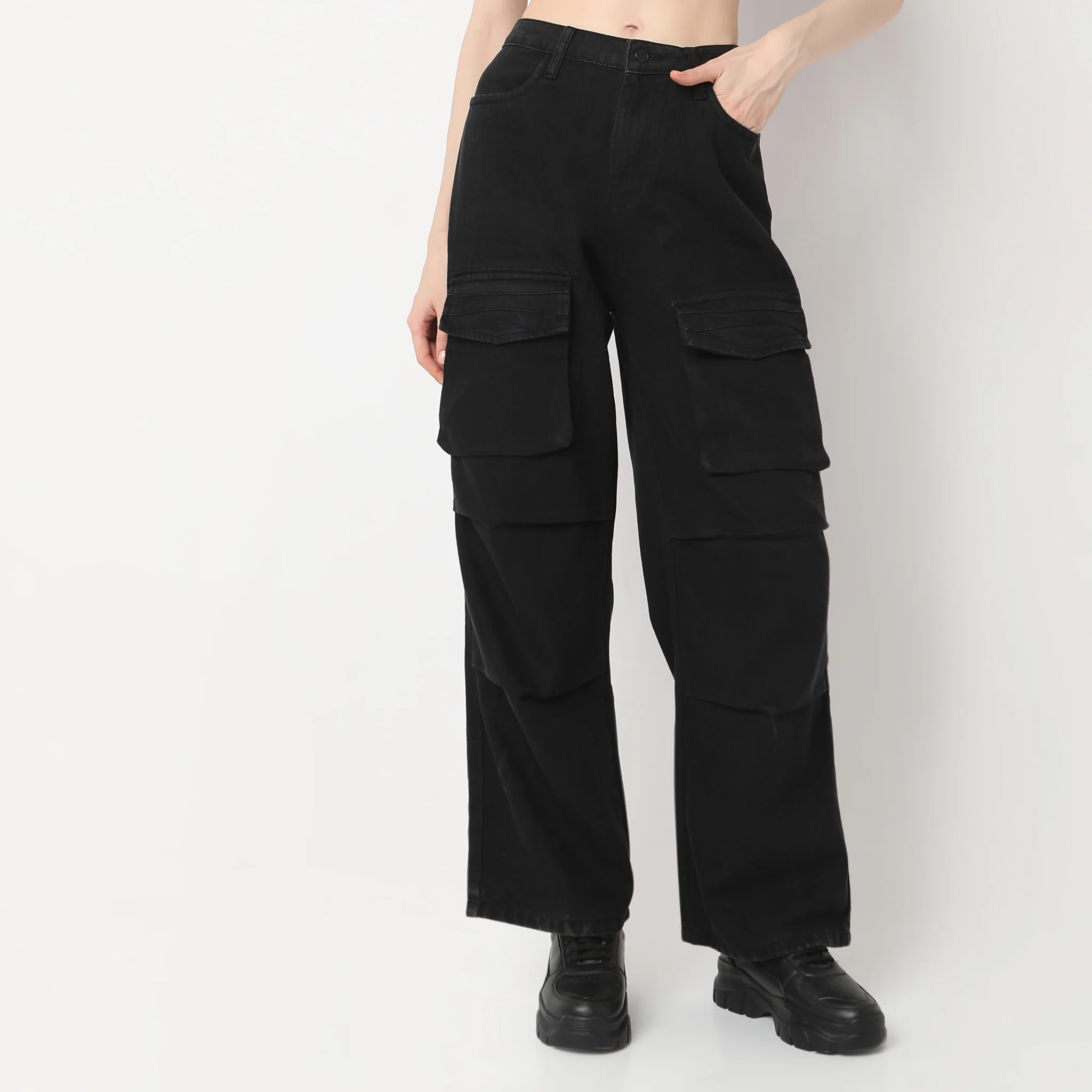 Cargo Fit Full Length High Rise Jeans - Image 7