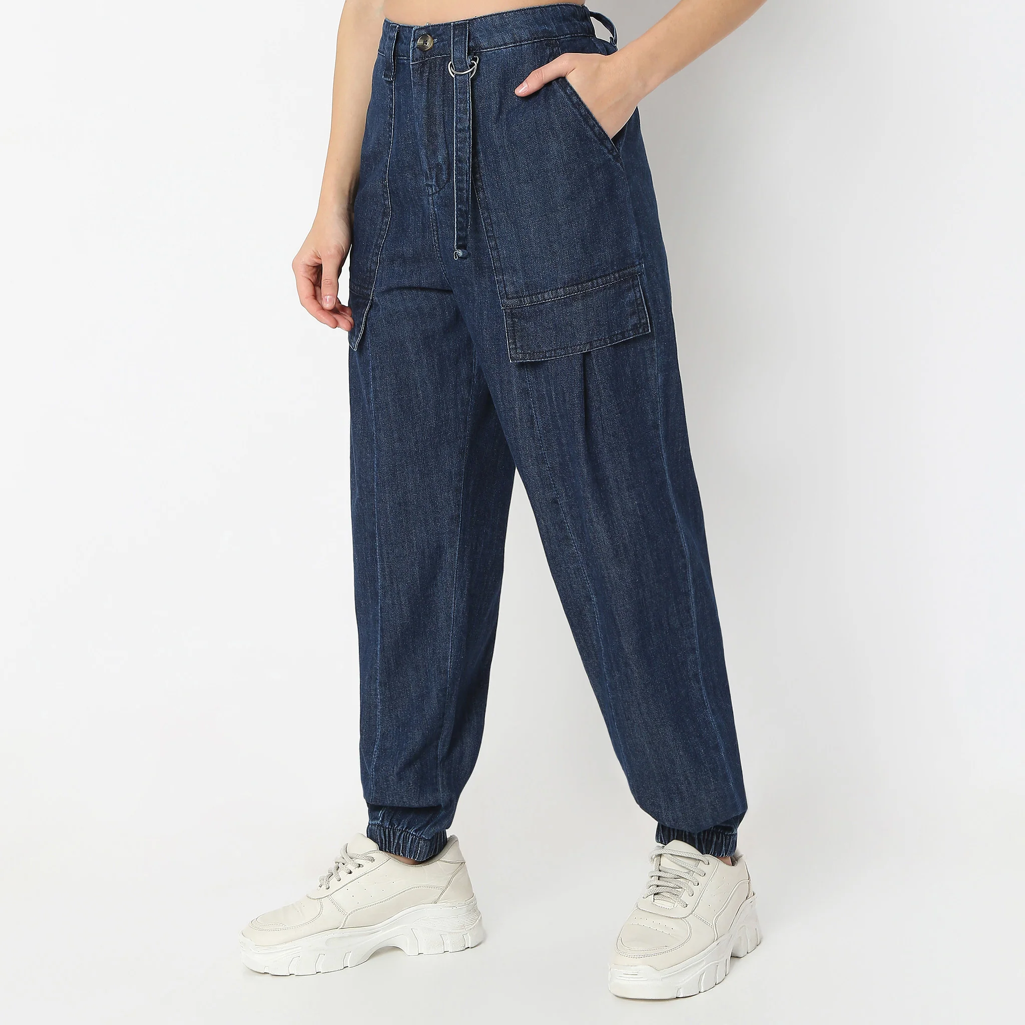 Solid Full-Length Jogger Fit Pants - Image 5