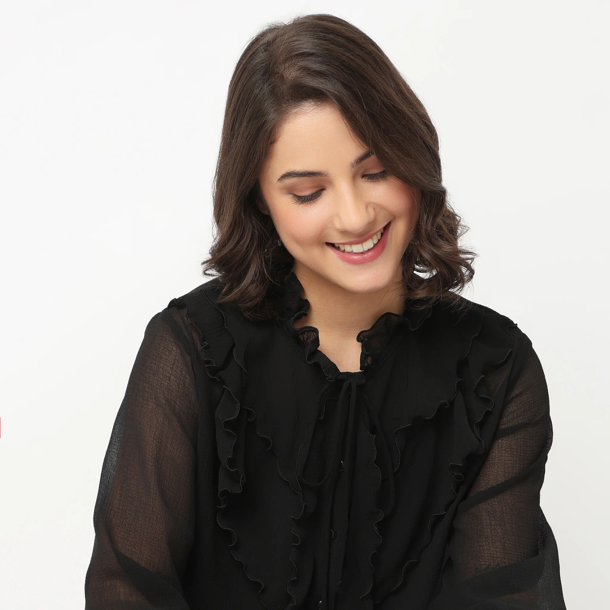 Solid Full Sleeve Round Neck Top - Image 4