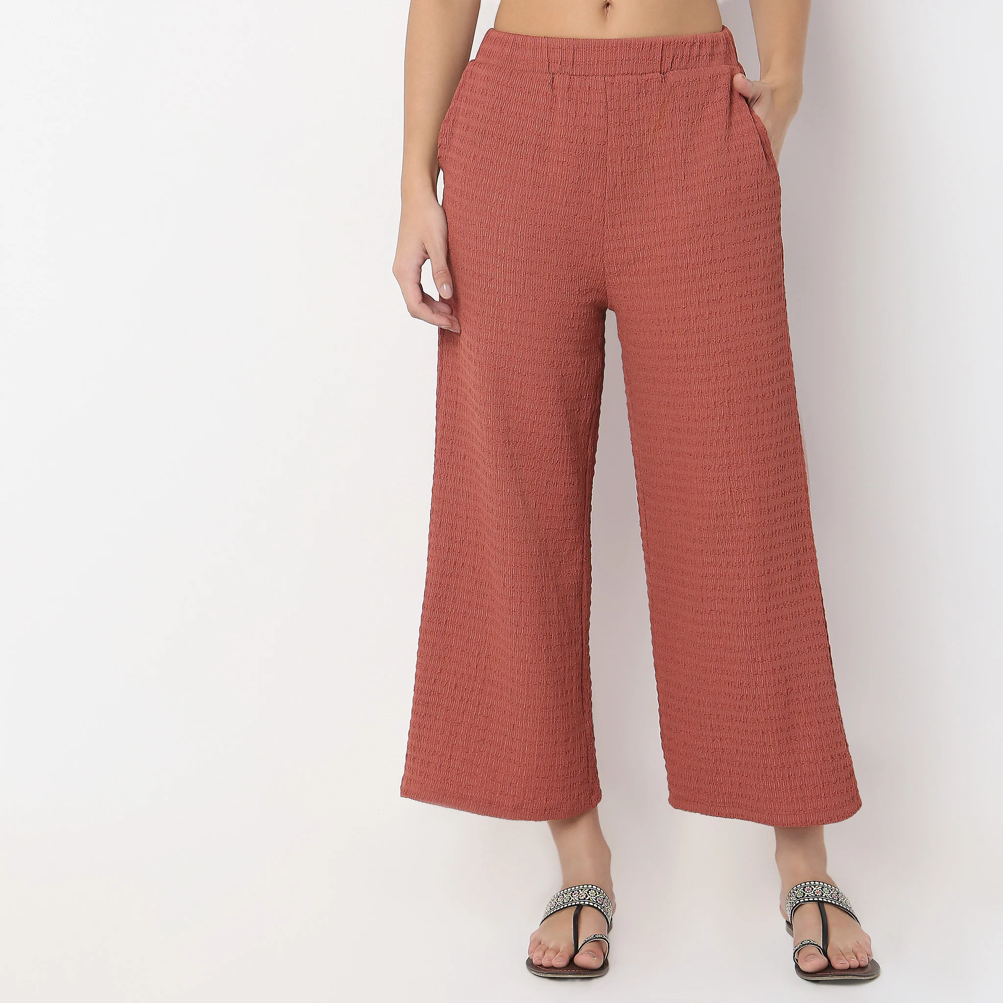 Solid High Rise Palazzos - Image 2