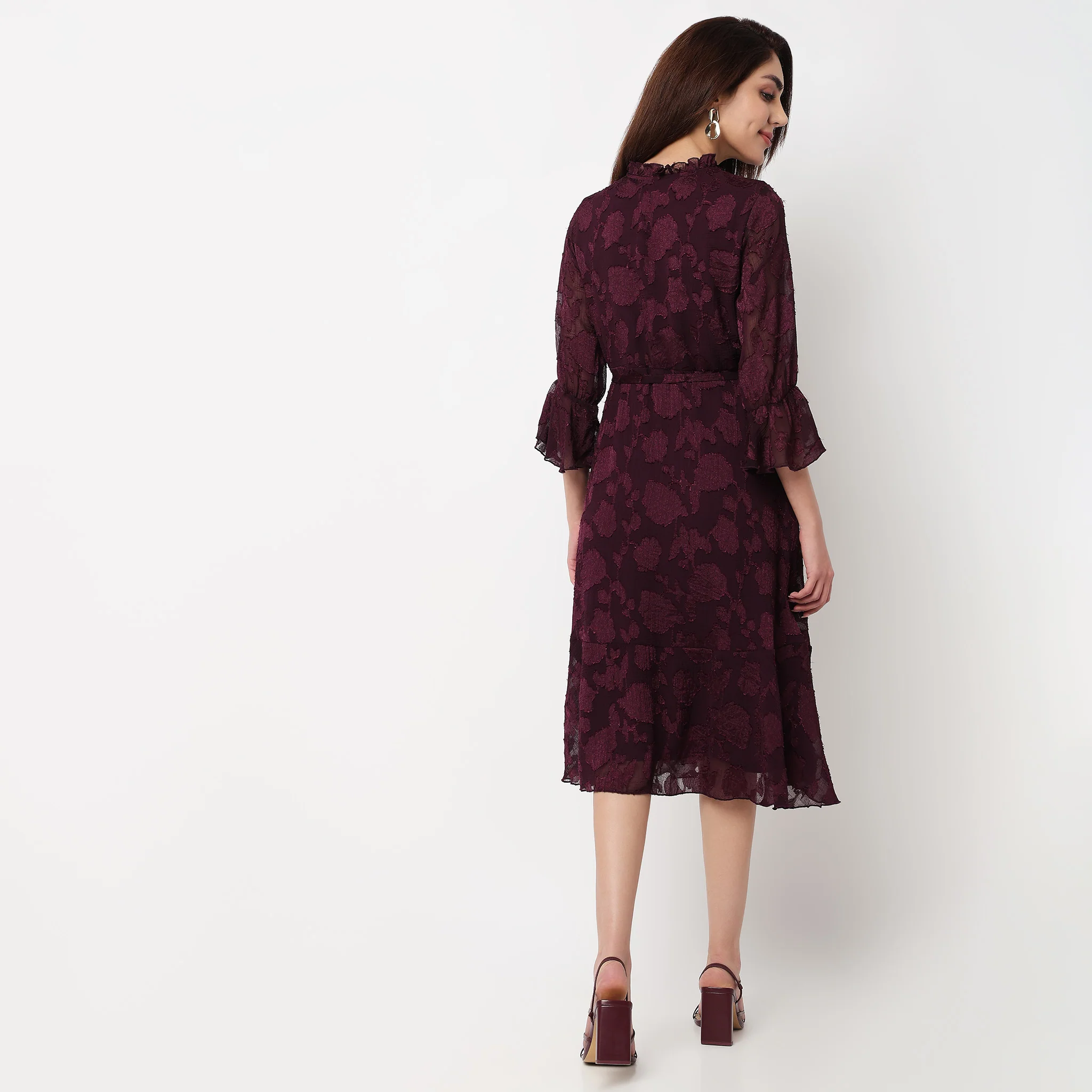 Solid Knee Length Dress - Image 3