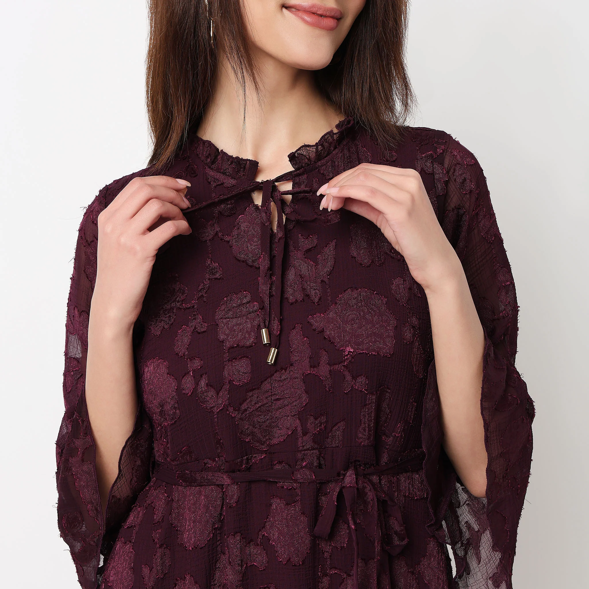 Solid Knee Length Dress - Image 4