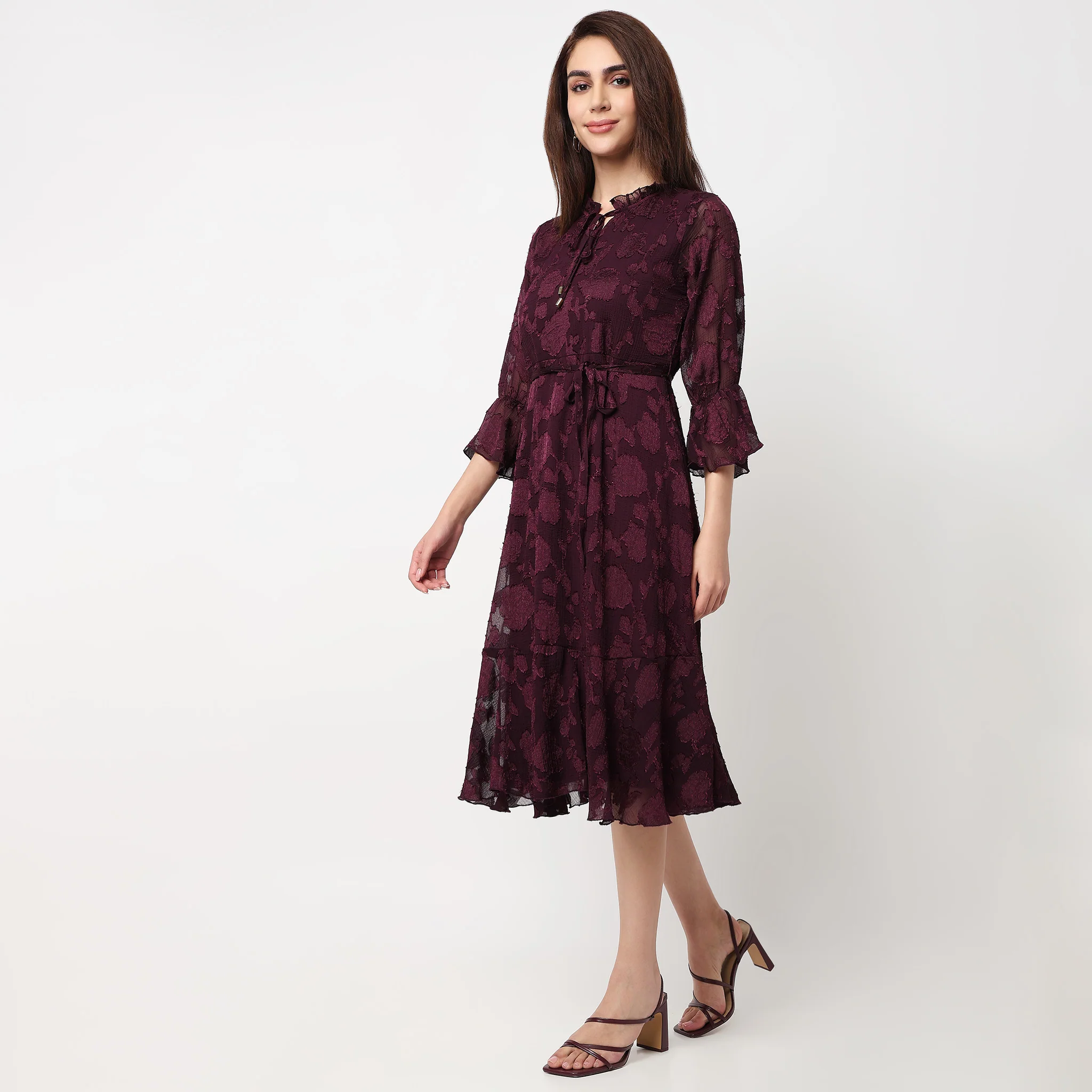 Solid Knee Length Dress - Image 5