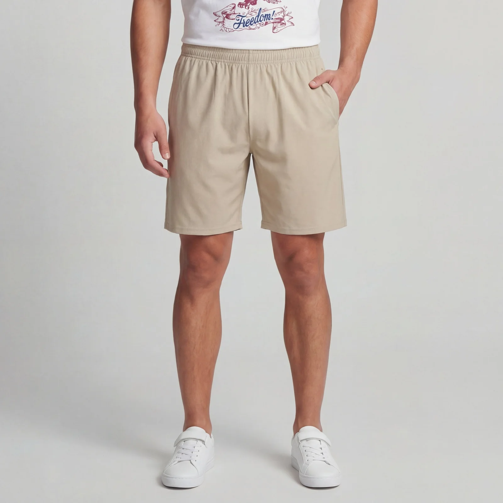 Solid Mid Rise Flex shorts - Image 2
