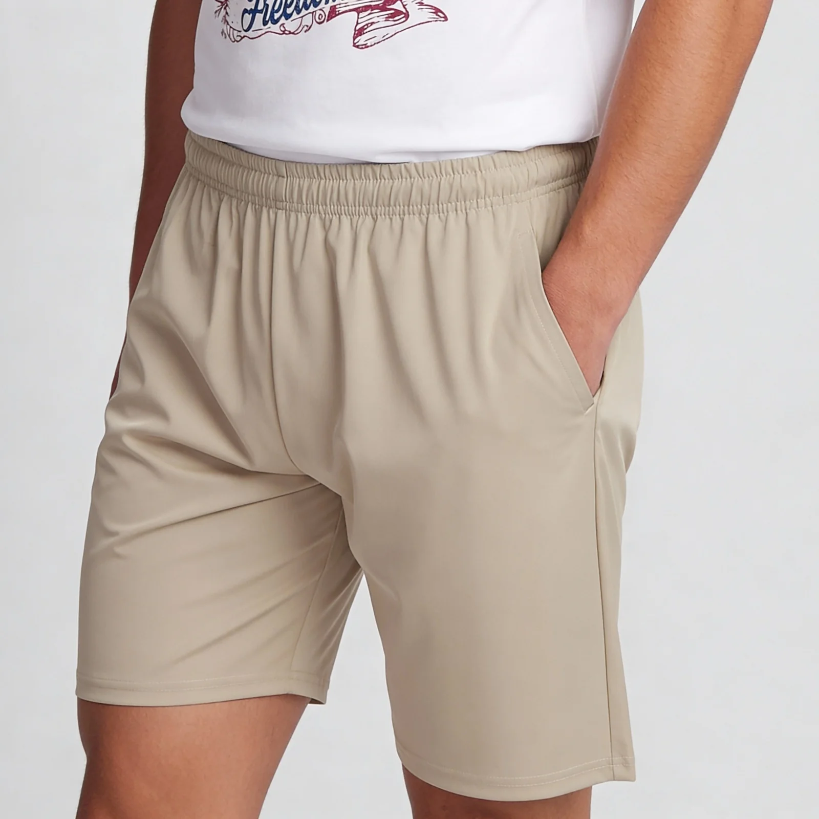 Solid Mid Rise Flex shorts - Image 4