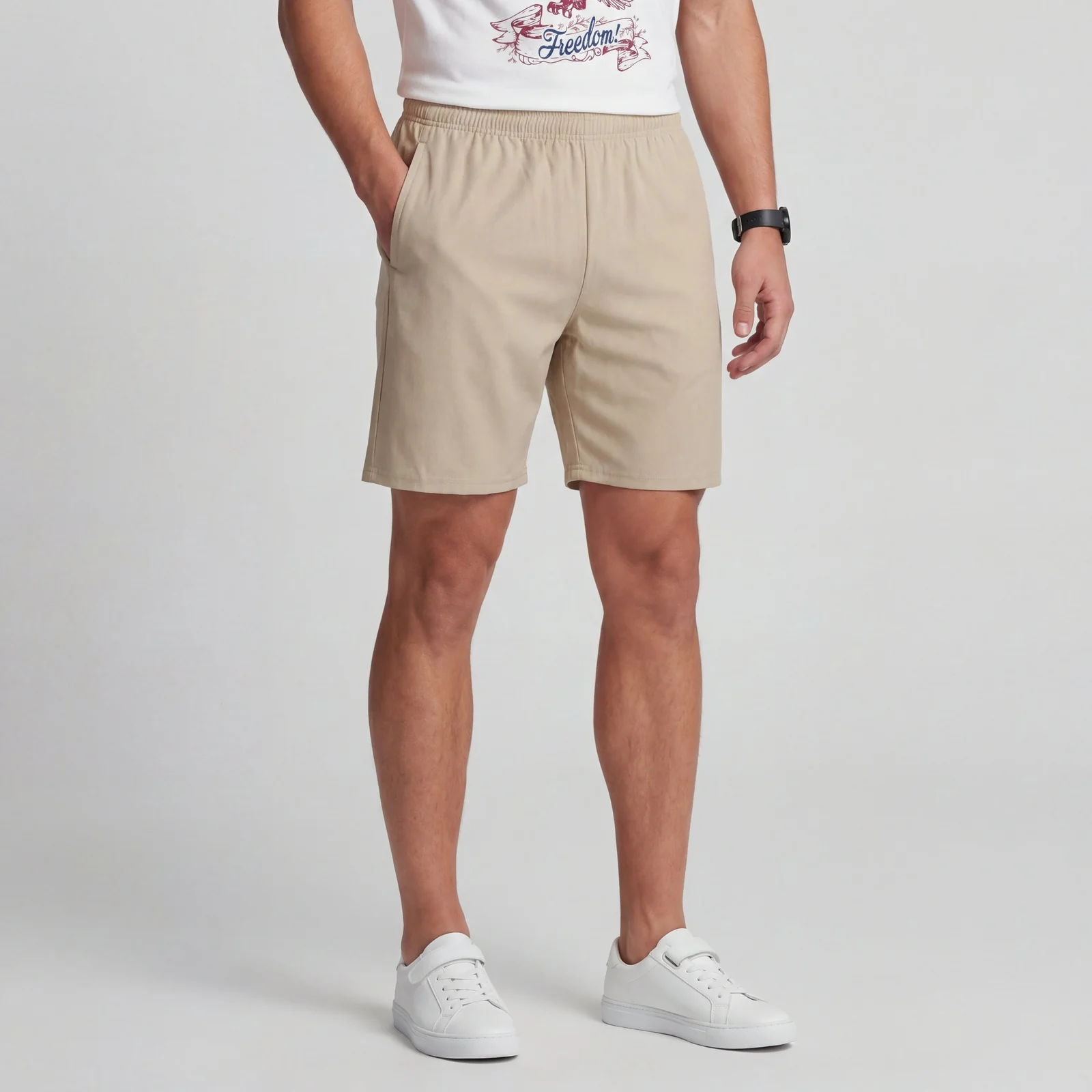 Solid Mid Rise Flex shorts - Image 5