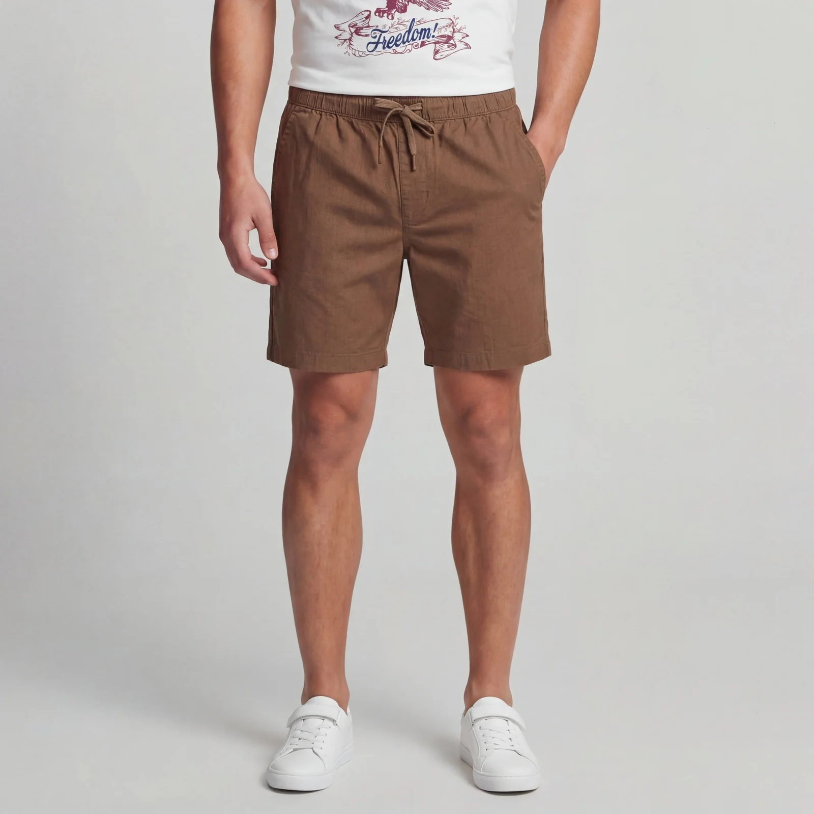 Solid Mid Rise Smart Shorts - Image 2