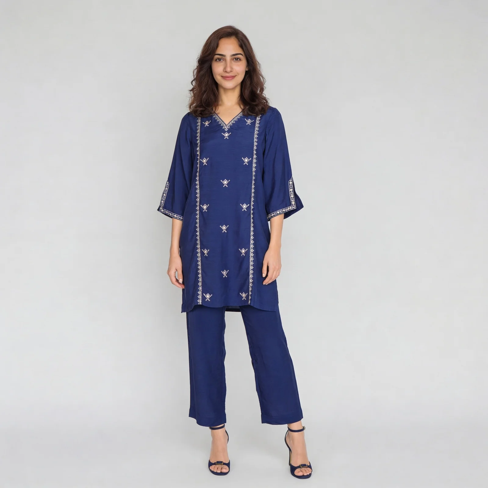 Solid Mid Rise Travel Pants