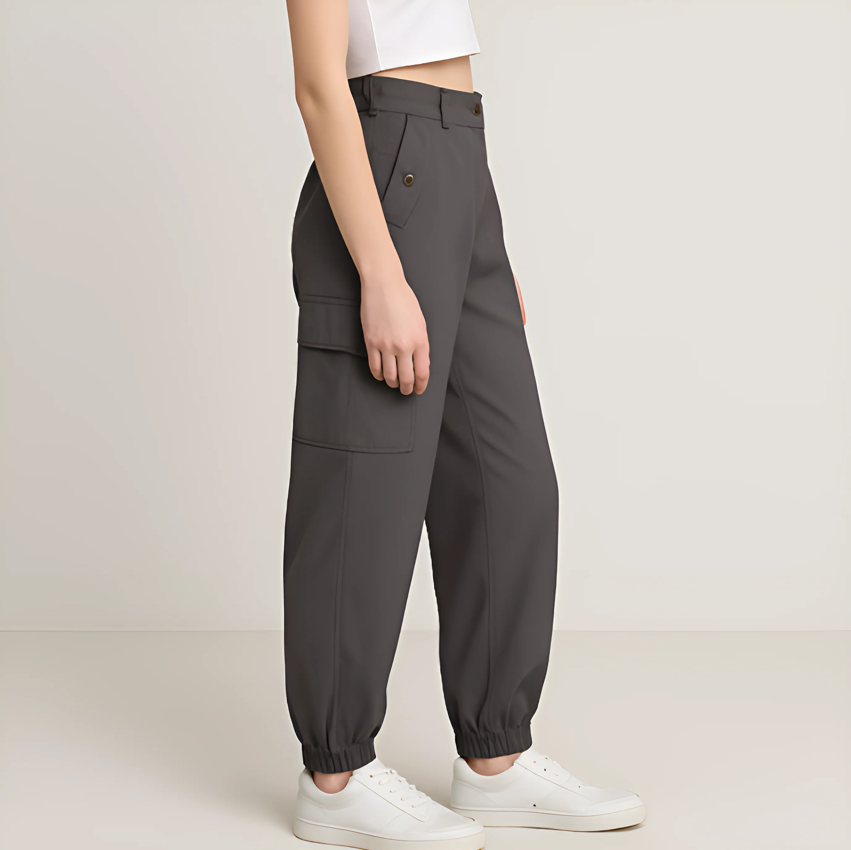 Solid Pants With Flap Pockets - Image 5