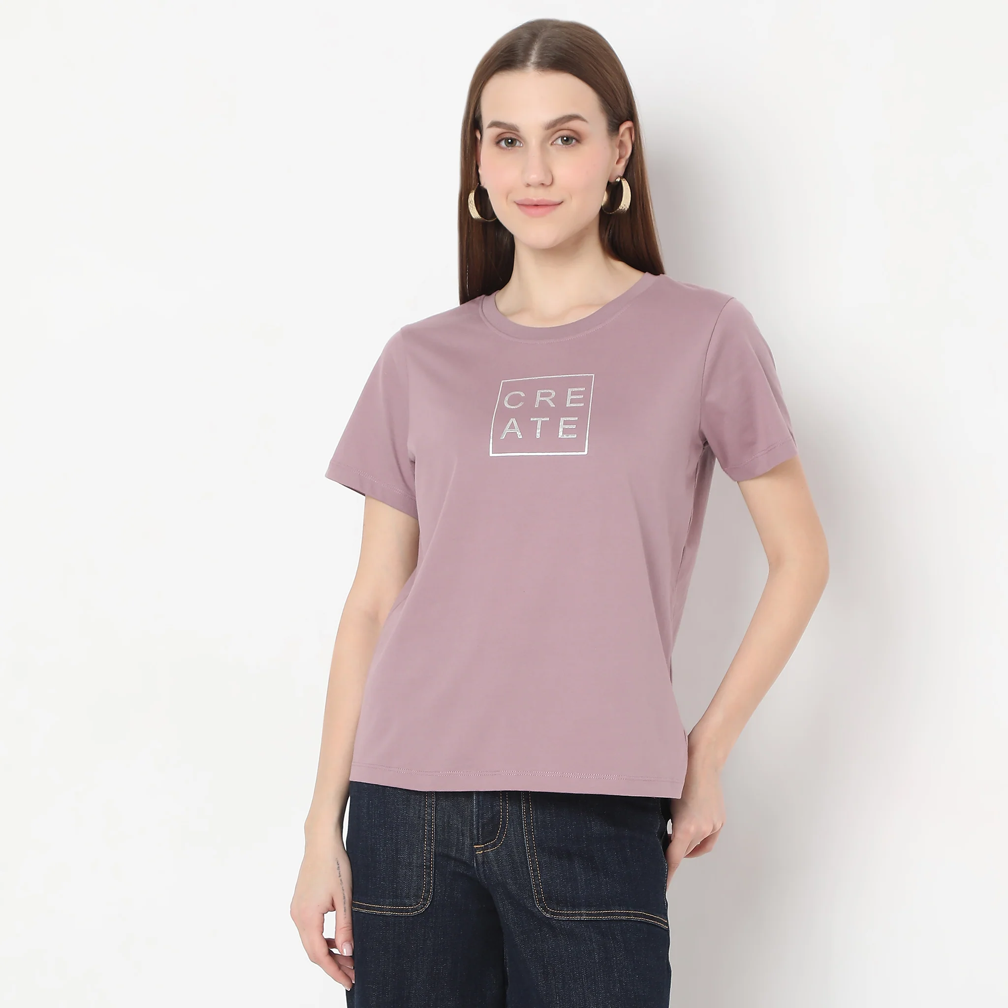 Solid Round Neck T-Shirt - Image 2