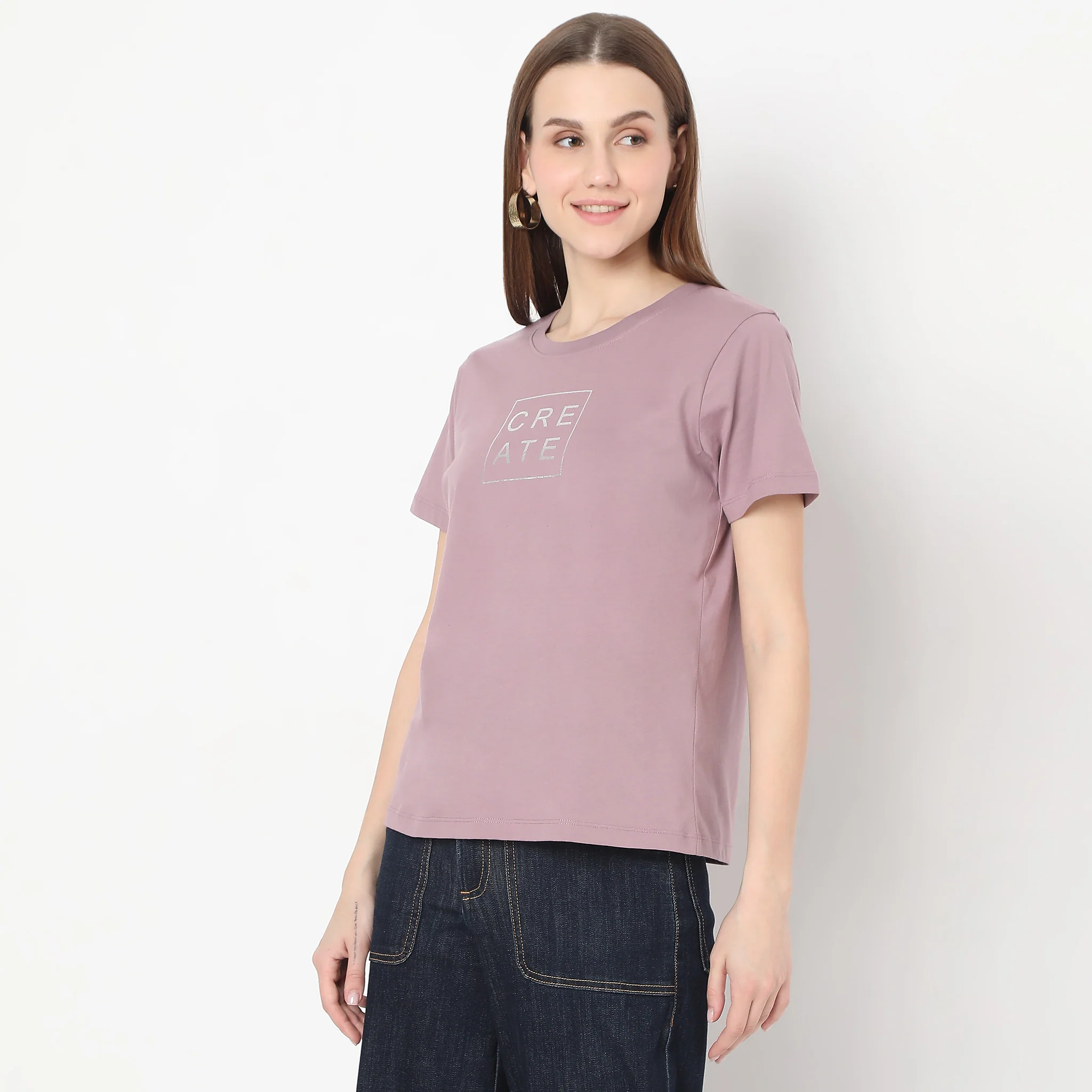 Solid Round Neck T-Shirt - Image 5