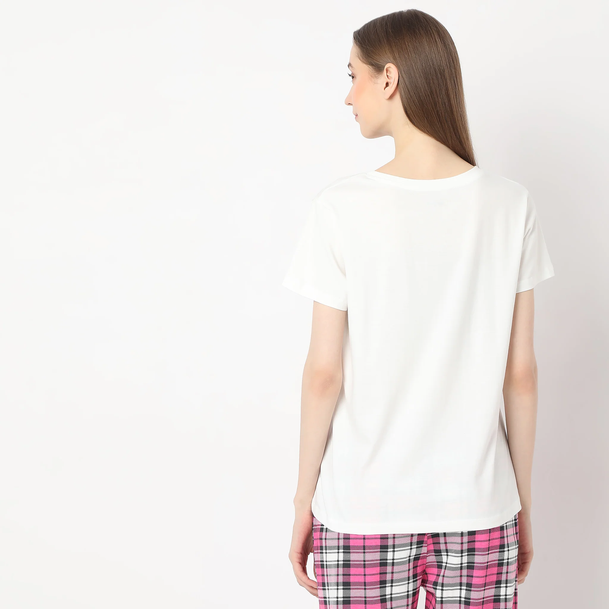 Solid Round Neck Lounge T-Shirt - Image 3