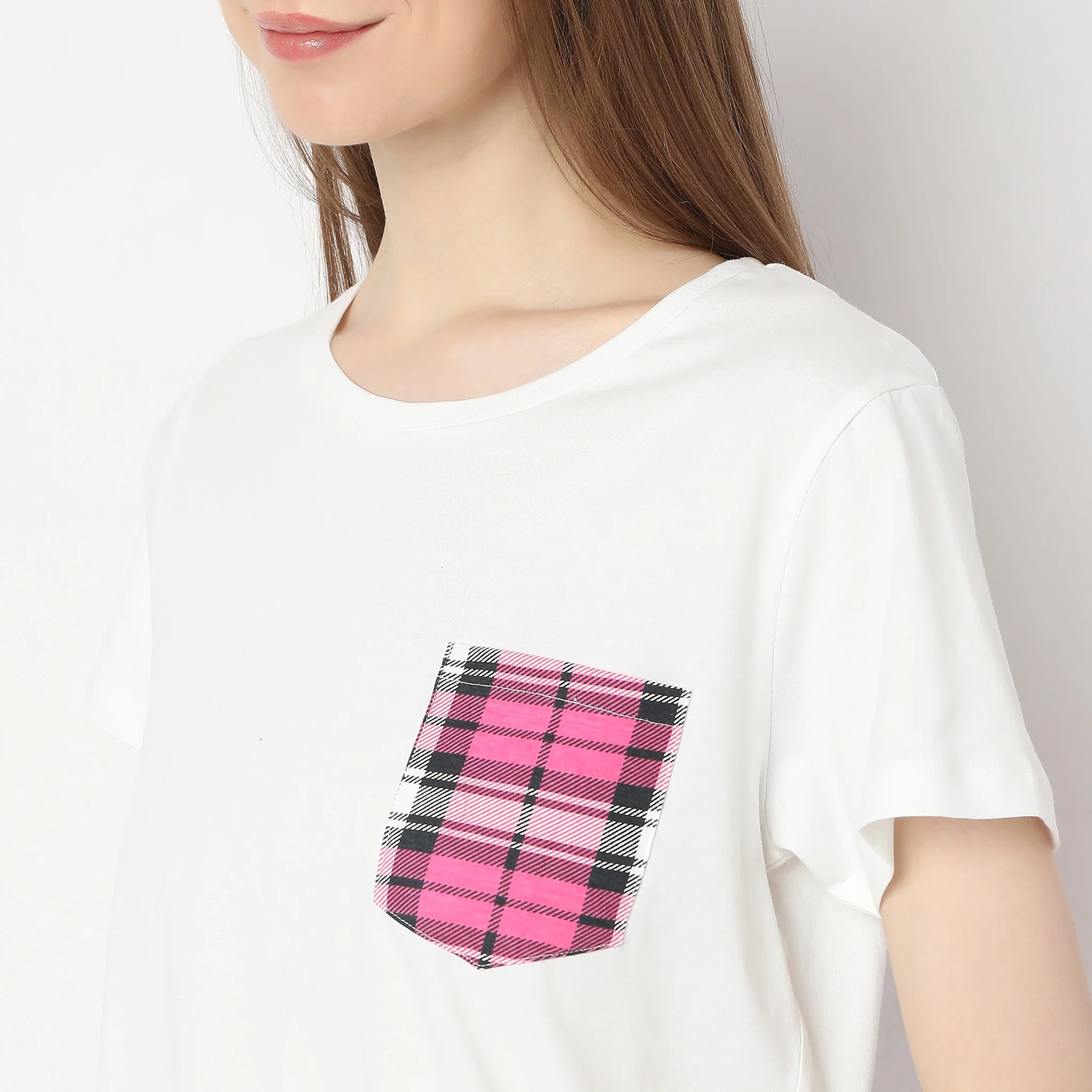 Solid Round Neck Lounge T-Shirt - Image 4