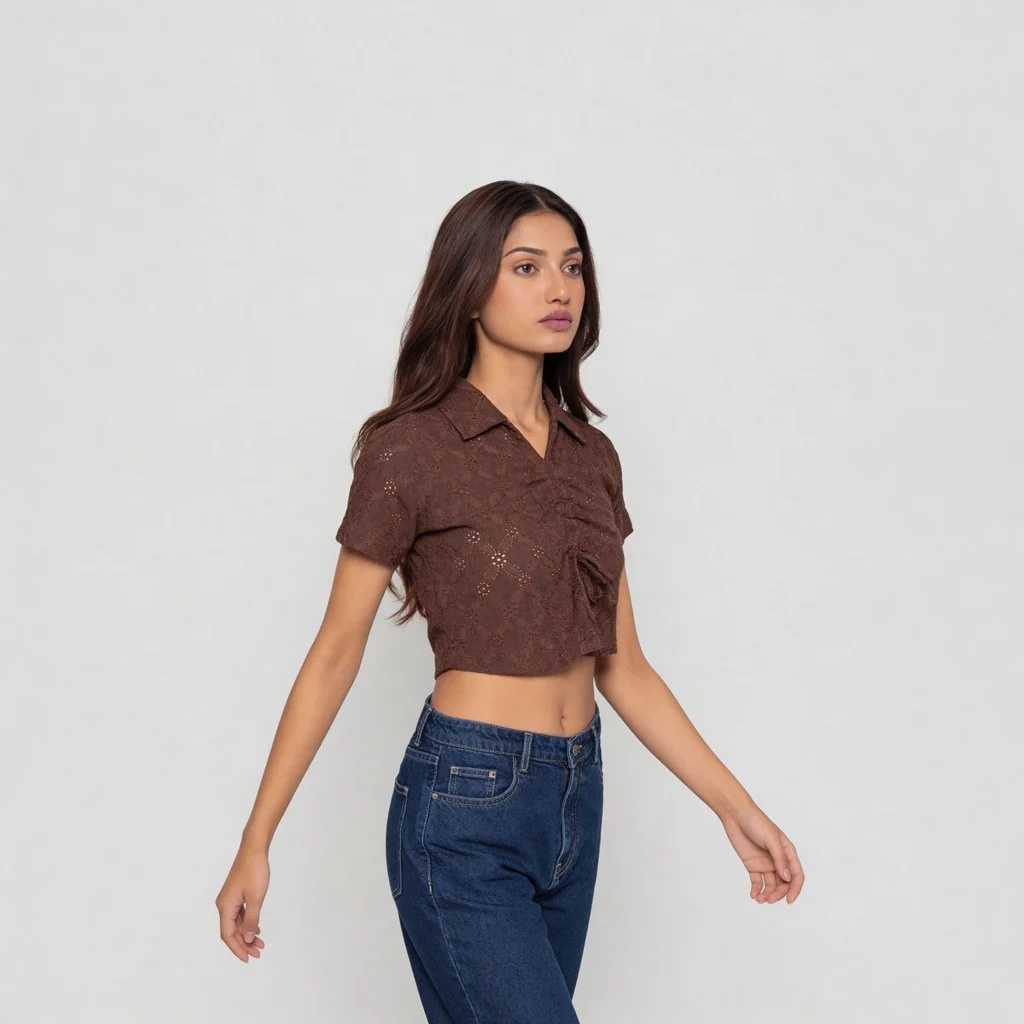 Solid Slim Fit Betty Crop Top - Image 5