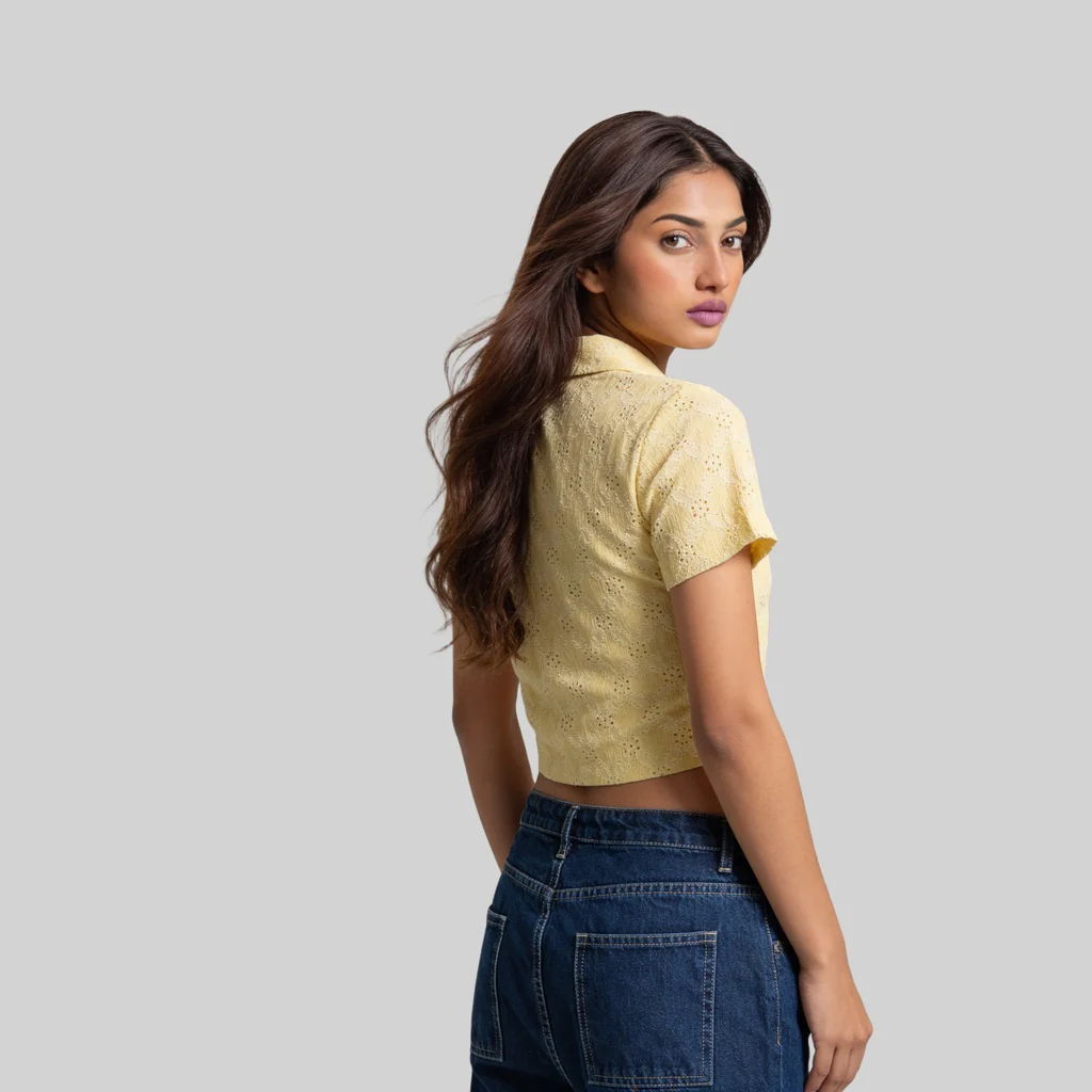 Solid Slim Fit Betty Crop Top - Image 8