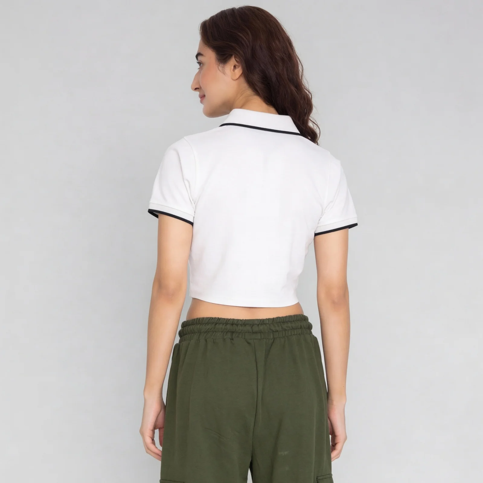 Solid Slim Fit Crop T-Shirt - Image 8