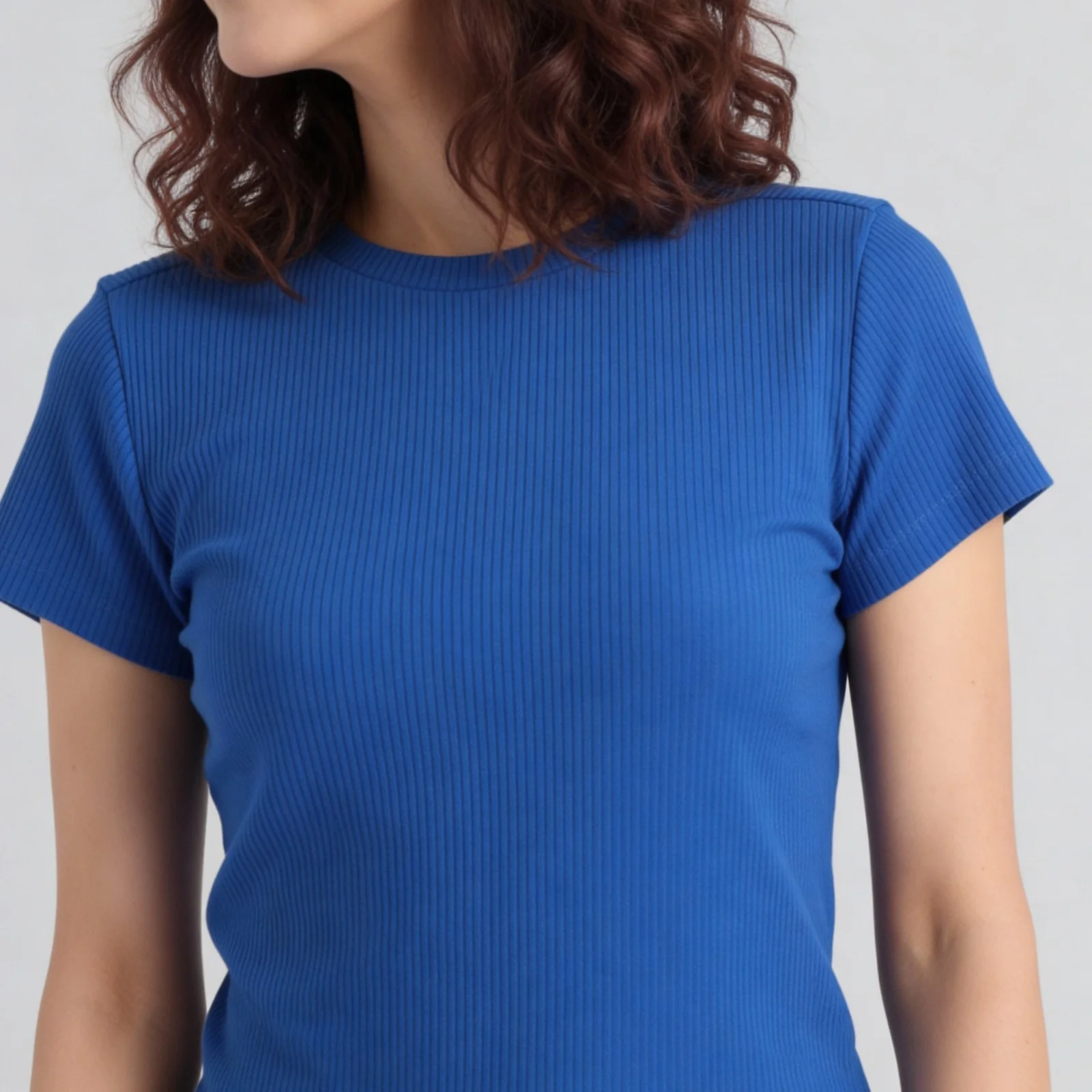 Solid Slim Fit Crop T-Shirt - Image 4
